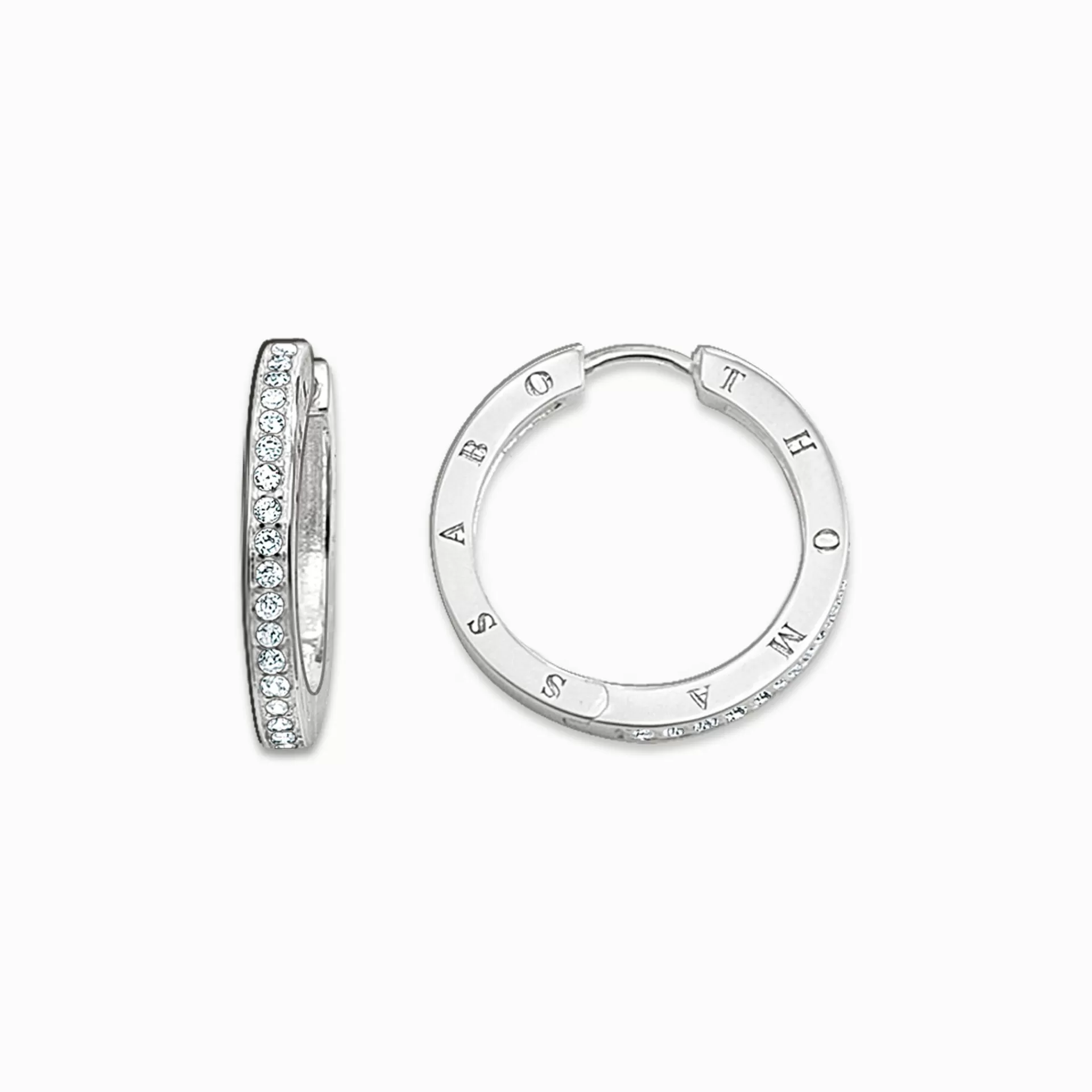 THOMAS SABO Creoler | Återvunnet 925 silver<925 STERLINGSILVER silverfargad, vit