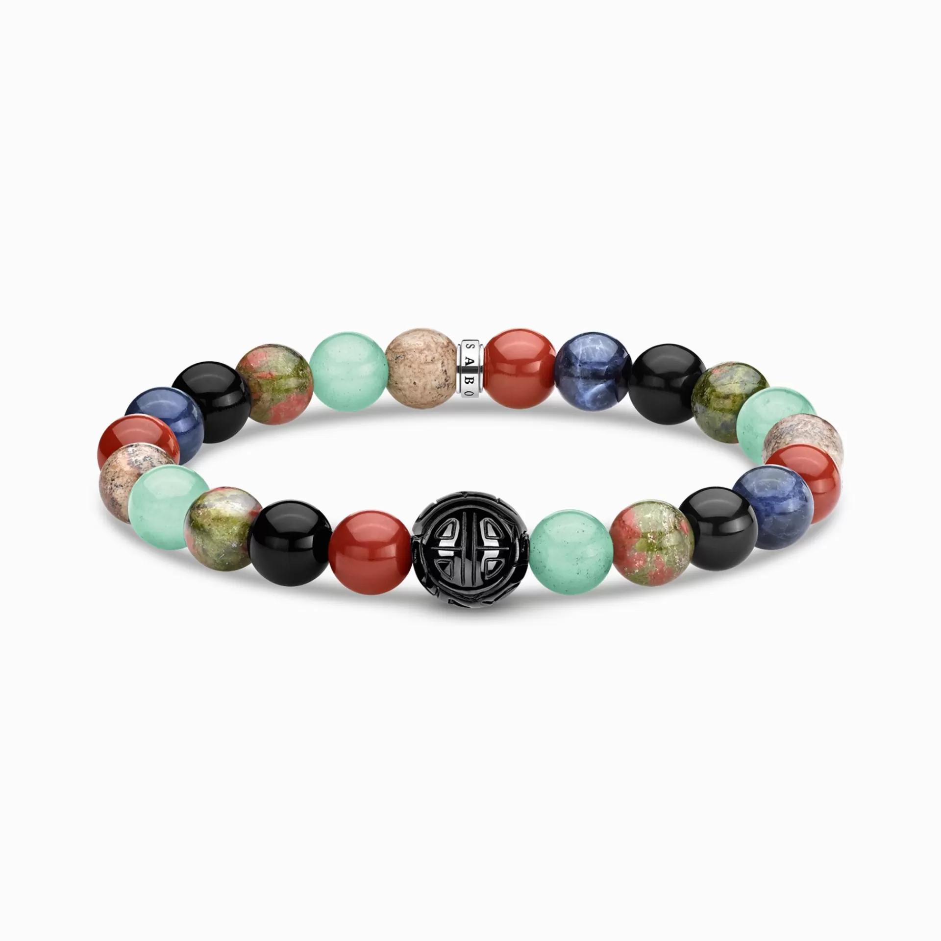 THOMAS SABO Armband | Återvunnet 925 silver<ARMBAND BROKIG silverfargad, blå, grön, brun, röd, svart