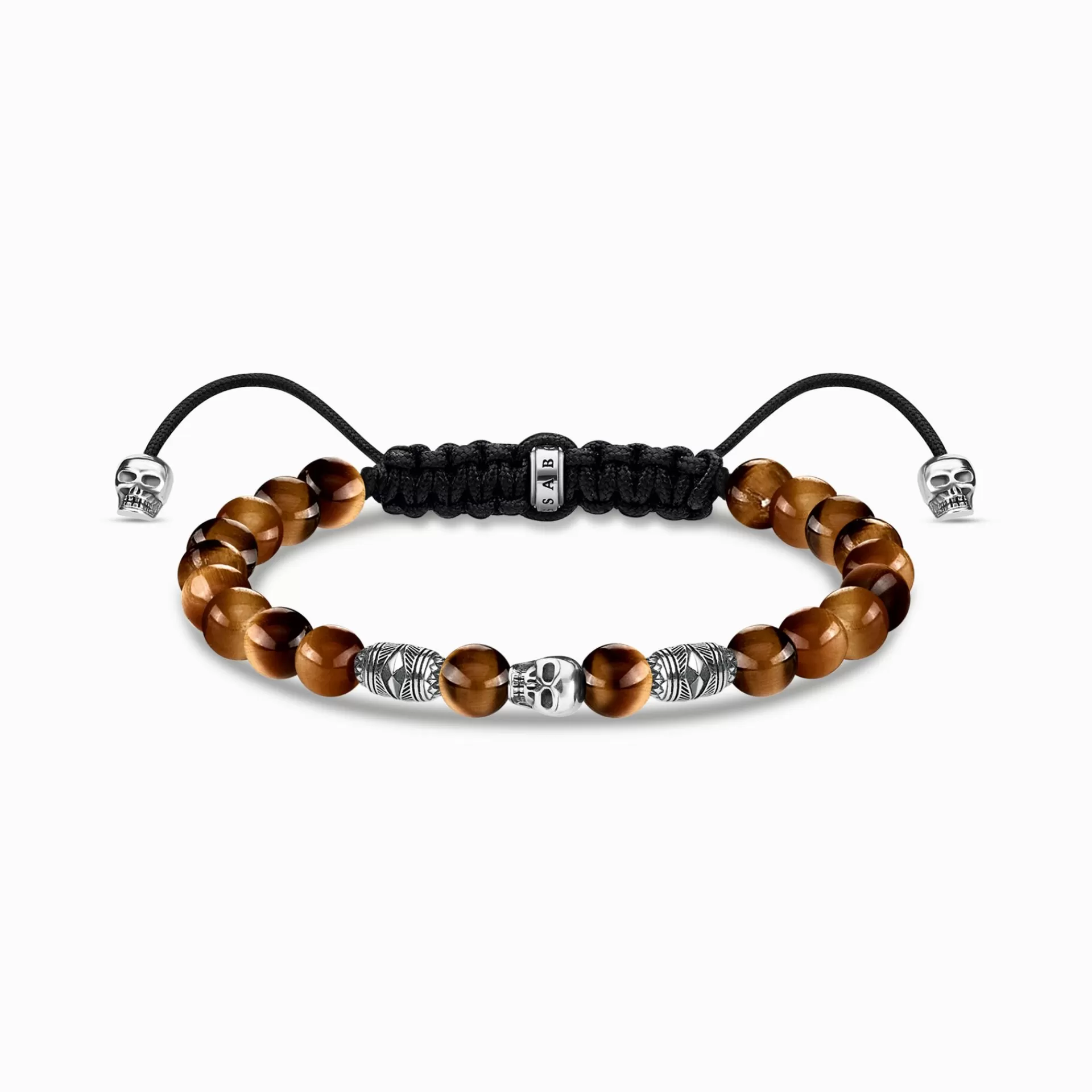THOMAS SABO Armband | Återvunnet 925 silver<ARMBAND BRUN D&OUML;DSKALLE silverfargad, brun, svart