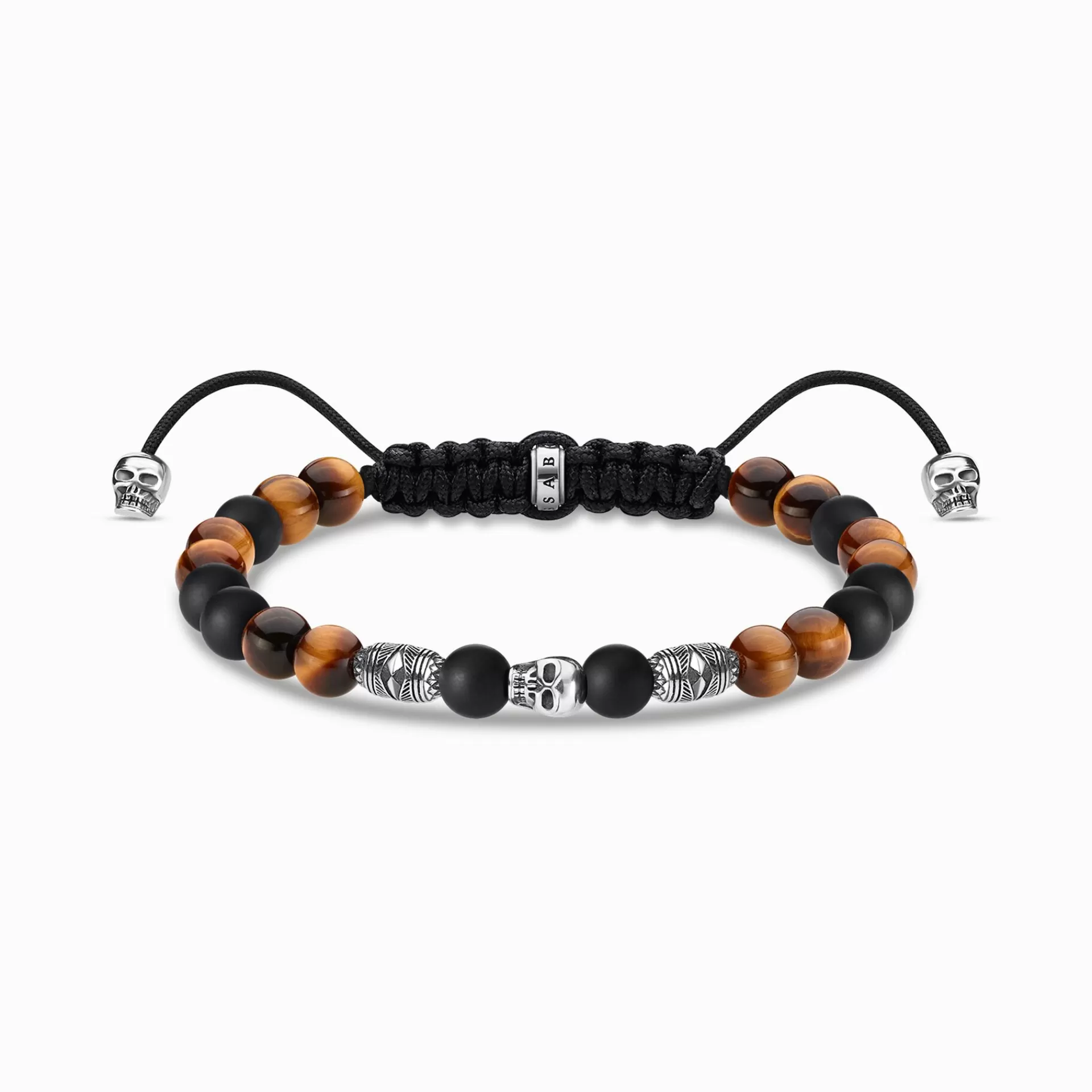 THOMAS SABO Armband | Återvunnet 925 silver<ARMBAND BRUN D&OUML;DSKALLE silverfargad, brun, svart