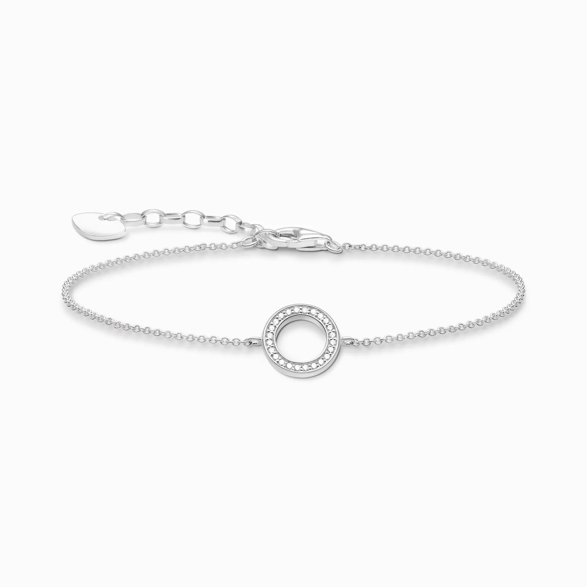 THOMAS SABO Armband | Återvunnet 925 silver<ARMBAND CIRKEL silverfargad, vit