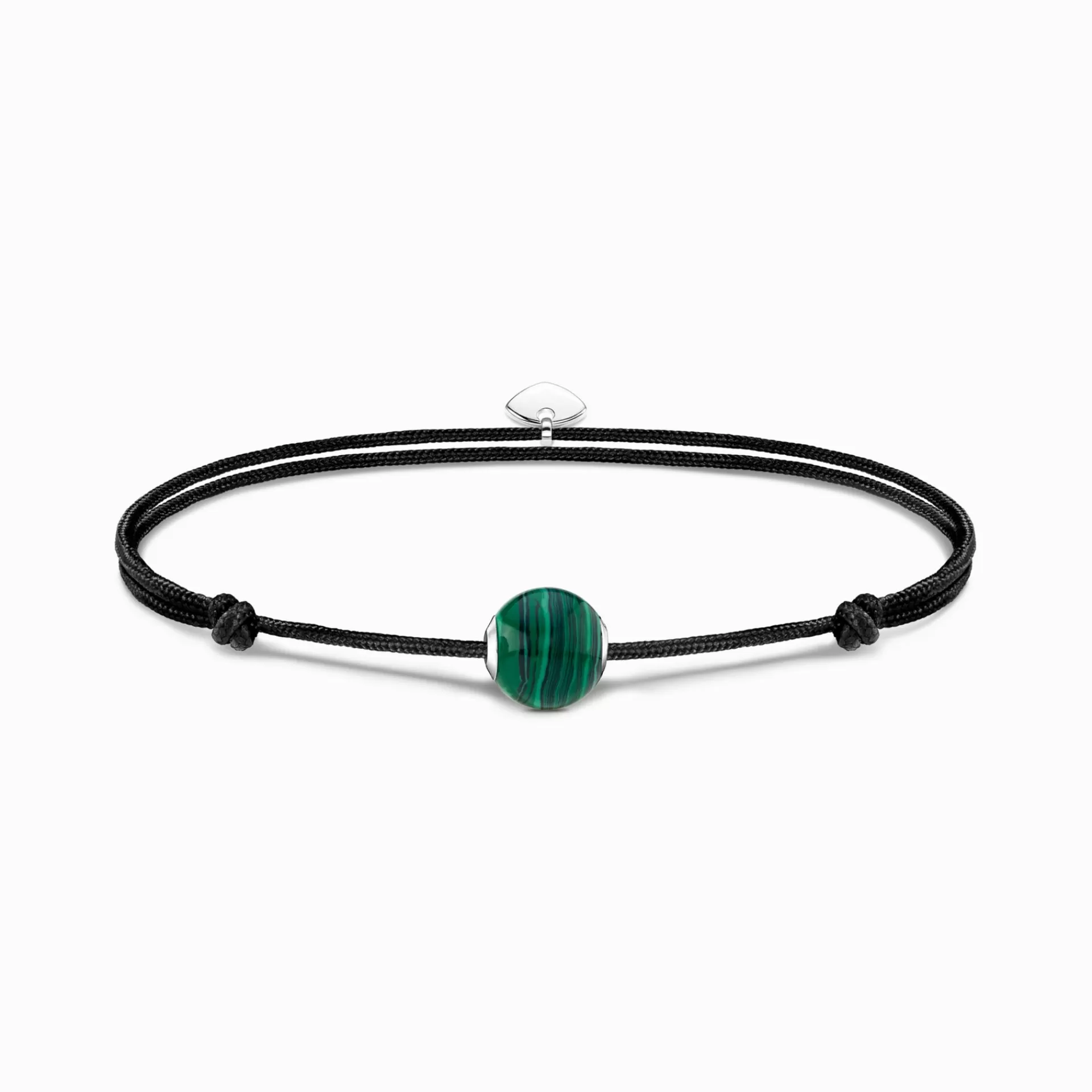 THOMAS SABO Armband | Återvunnet 925 silver<ARMBAND KARMA SECRET MED GR&OUML;NT MALAKIT BEAD silverfargad, svart, grön