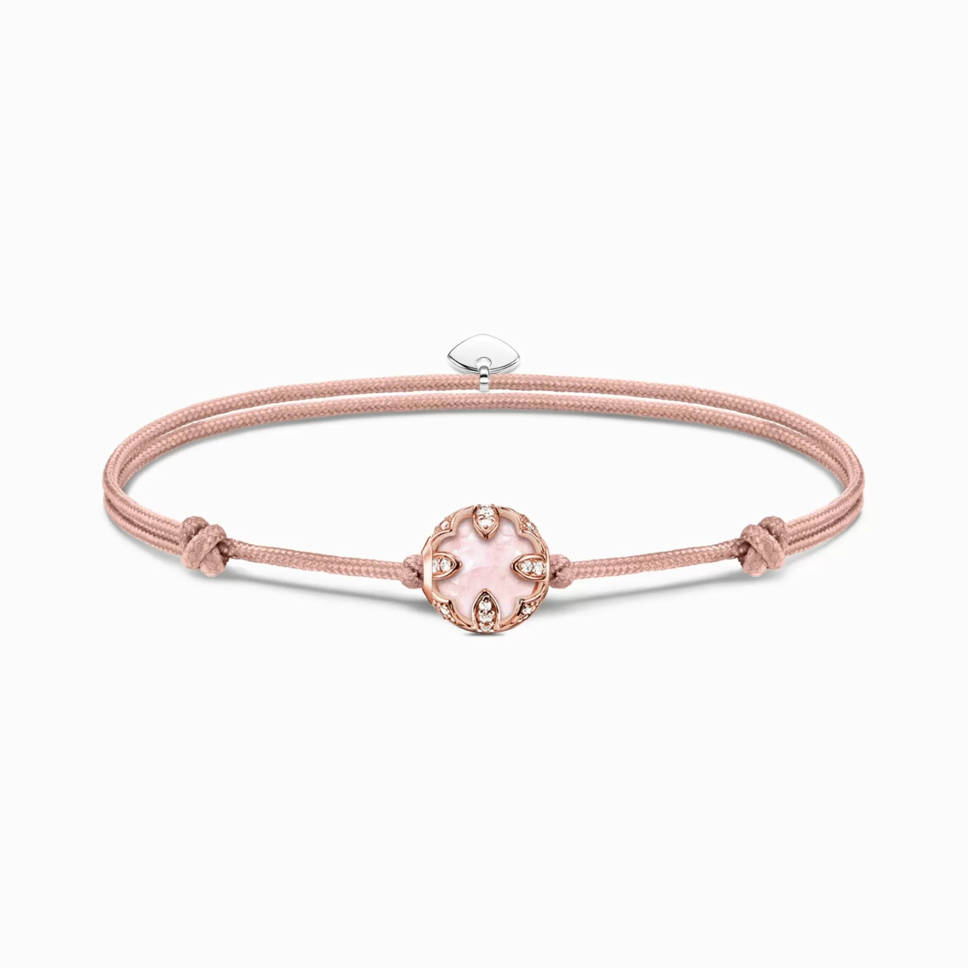 THOMAS SABO Armband | Återvunnet 925 silver<ARMBAND KARMA SECRET MED ROSENKVARTS BEAD silverfargad, vit, rosa, beige, gult guldfargad, roséguldfargad