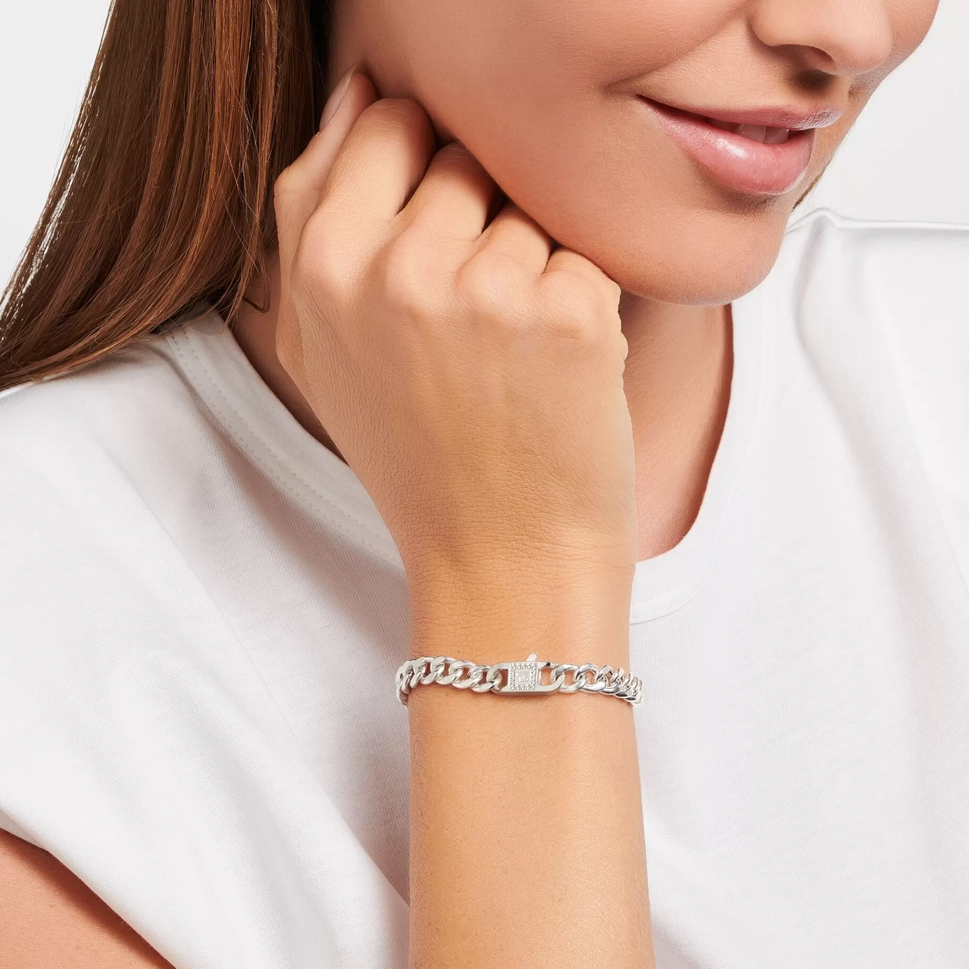 THOMAS SABO Armband | Återvunnet 925 silver<ARMBAND L&AUML;NKAR SILVER silverfargad, vit