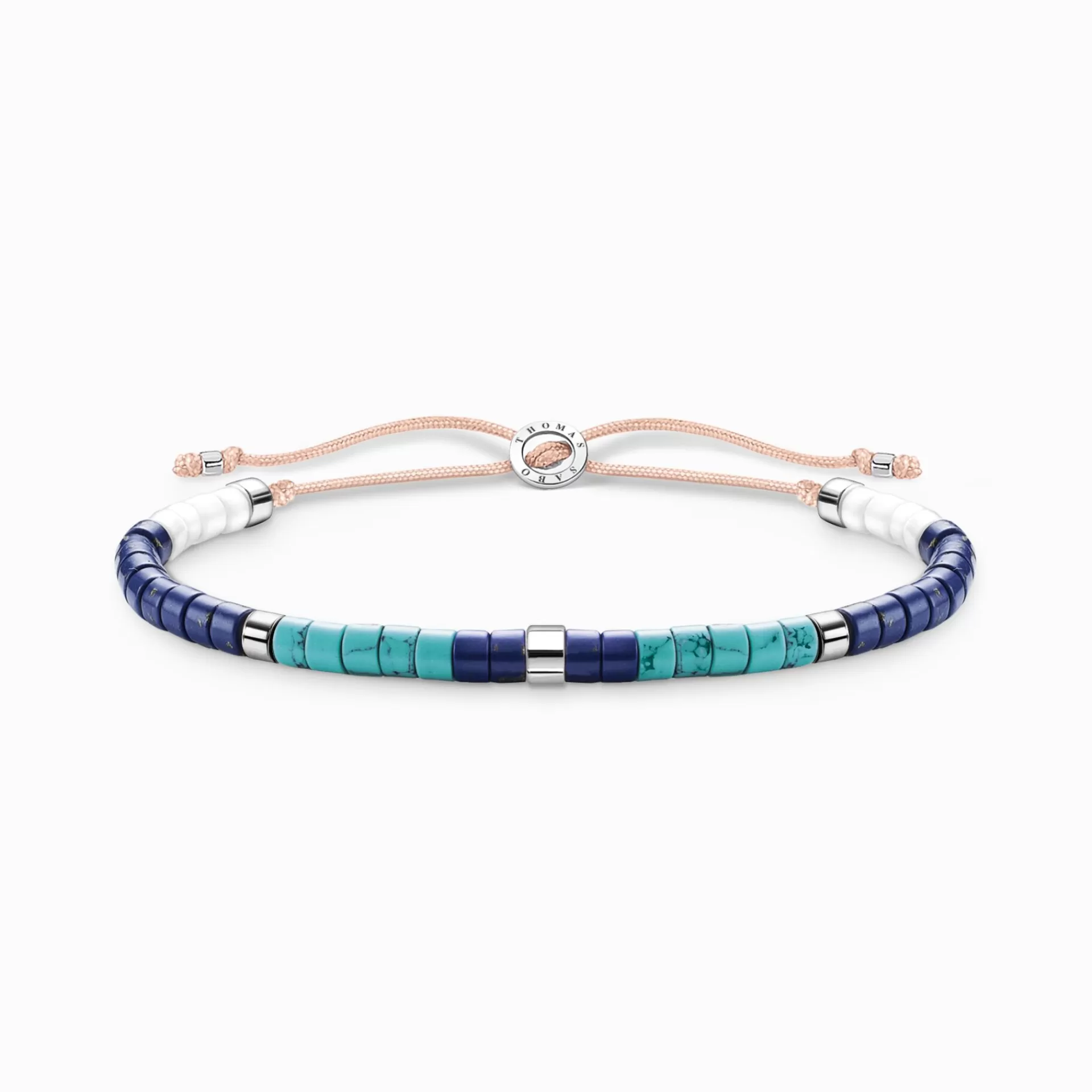 THOMAS SABO Armband | Återvunnet 925 silver<ARMBAND MED BL&ARING; STENAR silverfargad, turkos, mörkblå, vit, beige