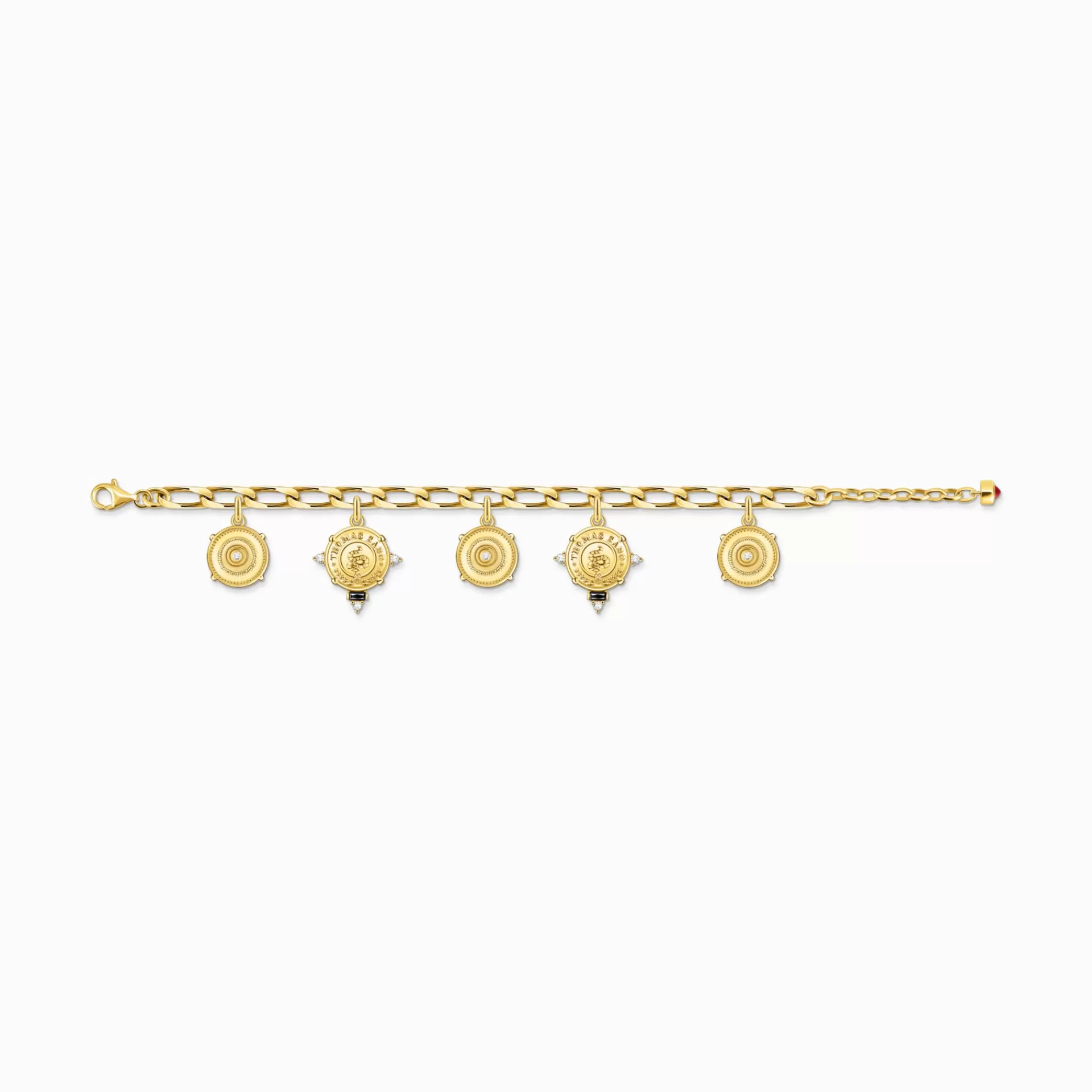 THOMAS SABO Armband<ARMBAND MED BRICKA GULDPL&AUML;TERAD gult guldfargad, grön, vit, svart, röd