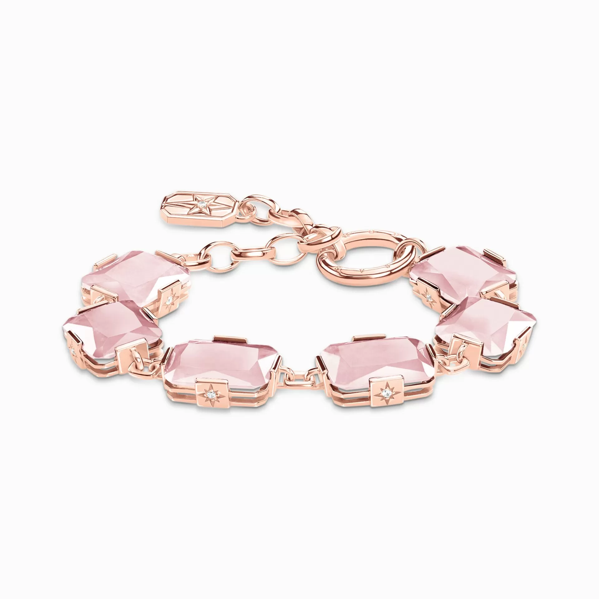 THOMAS SABO Armband<ARMBAND MED STORA ROSA STENAR ROS&EACUTE;GULDPL&AUML;TERAD rosa, silverfargad, vit