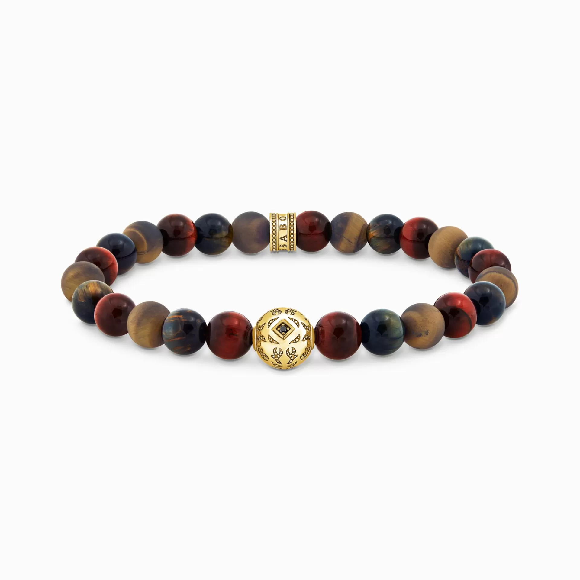 THOMAS SABO Armband | Armband<ARMBAND MED TIGER&OUML;GA-KULOR, PL&AUML;TERAT gult guldfargad, svart, blå, röd, brun