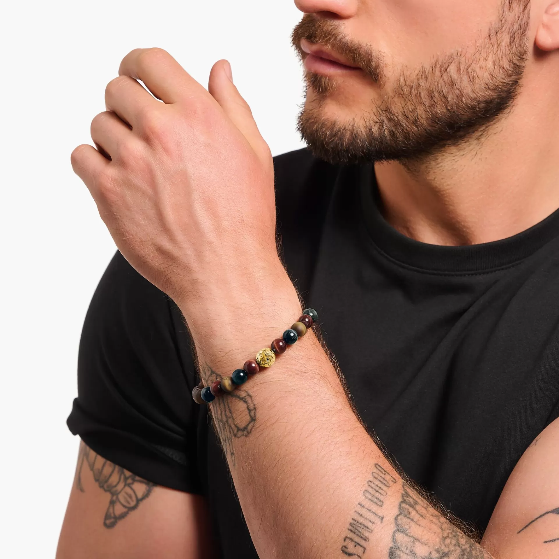 THOMAS SABO Armband | Armband<ARMBAND MED TIGER&OUML;GA-KULOR, PL&AUML;TERAT gult guldfargad, svart, blå, röd, brun