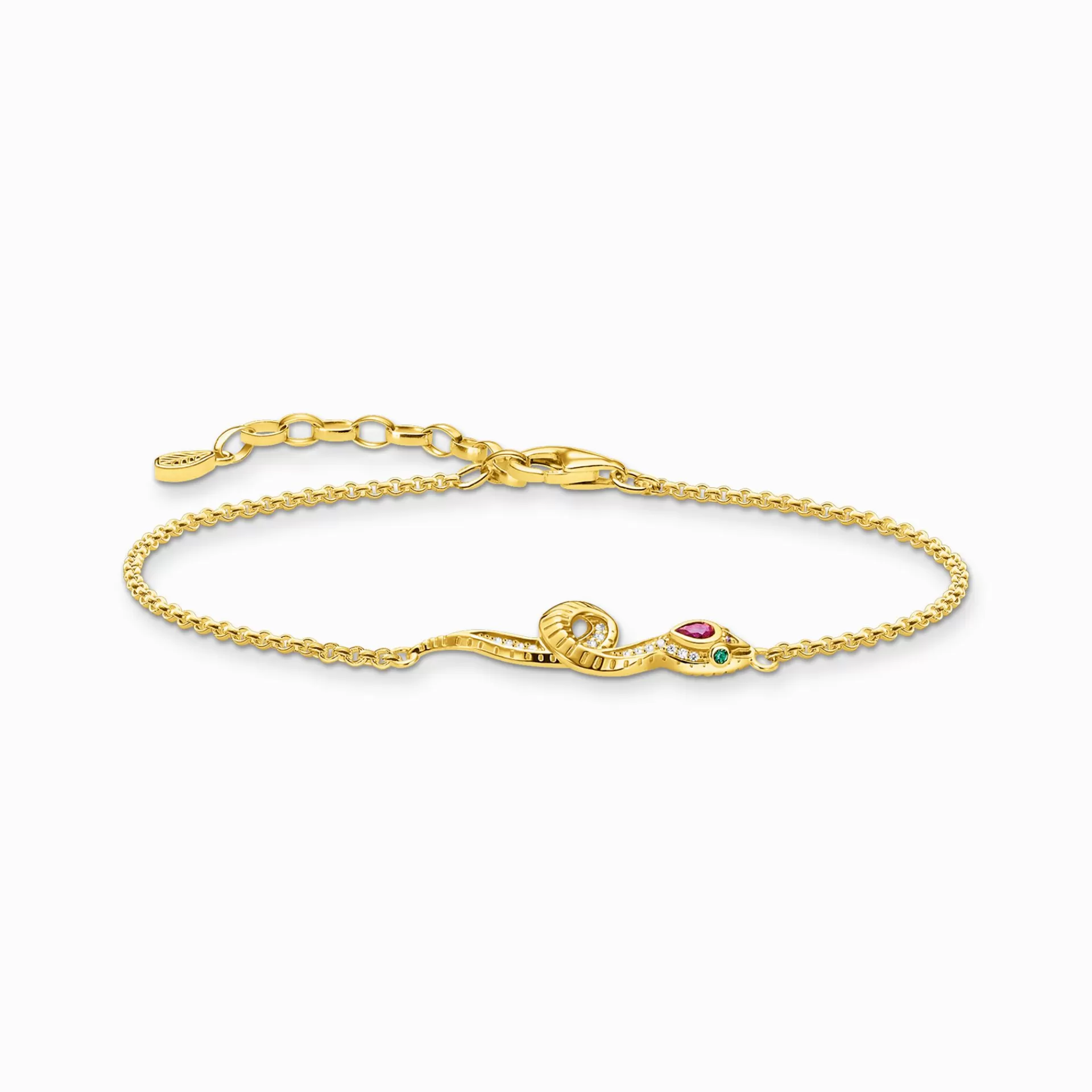 THOMAS SABO Armband | 18K plätering<ARMBAND ORM GULD grön, vit, gult guldfargad, röd, violett