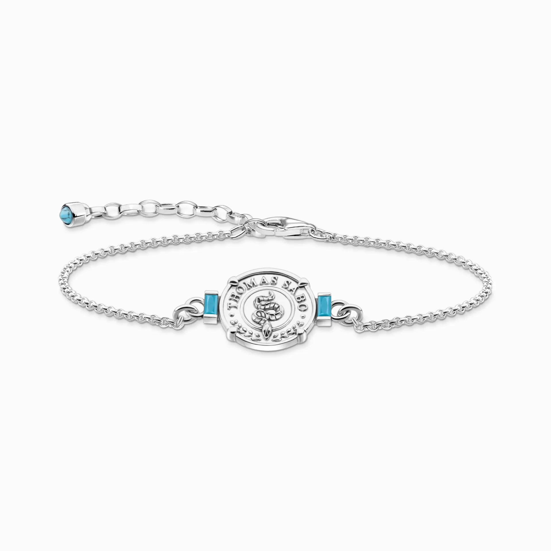 THOMAS SABO Armband | Återvunnet 925 silver<ARMBAND ORM MED TURKOSA STENAR SILVER silverfargad, turkos