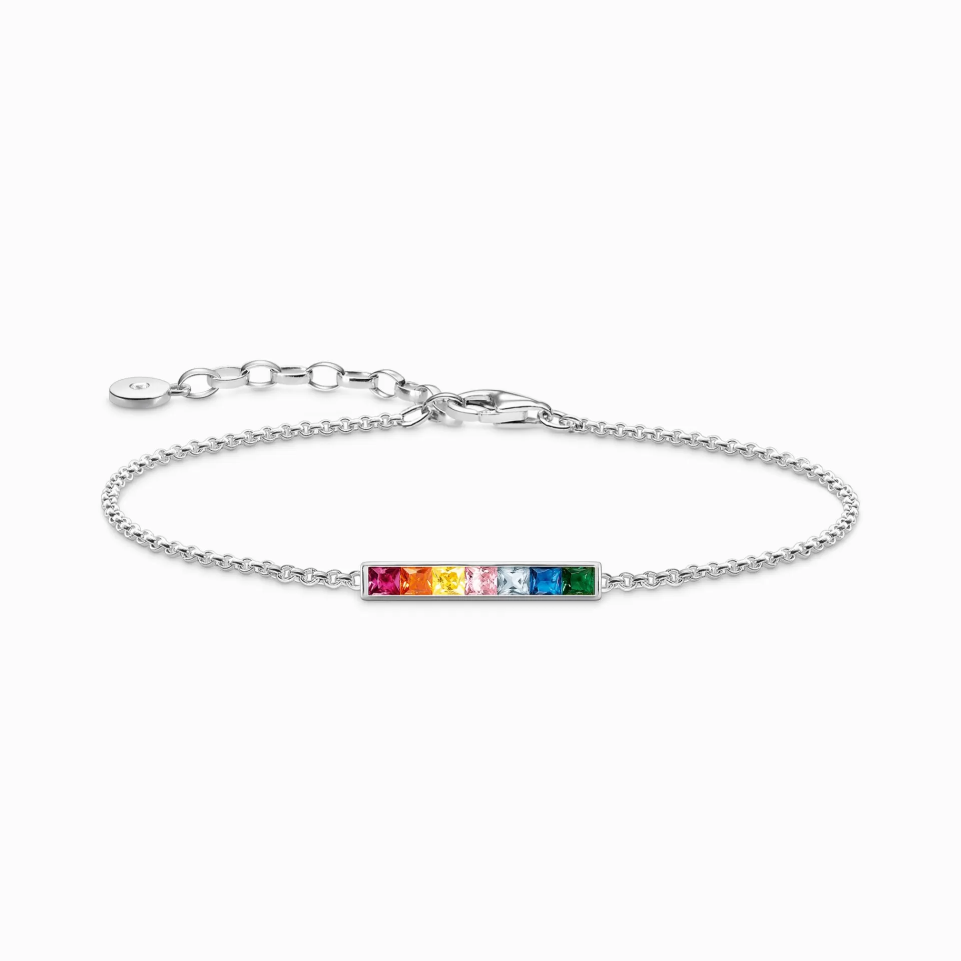 THOMAS SABO Armband | Återvunnet 925 silver<ARMBAND STENAR I F&AUML;RG SILVER silverfargad, rosa, guld, orange, grön, blå, ljusblå, röd