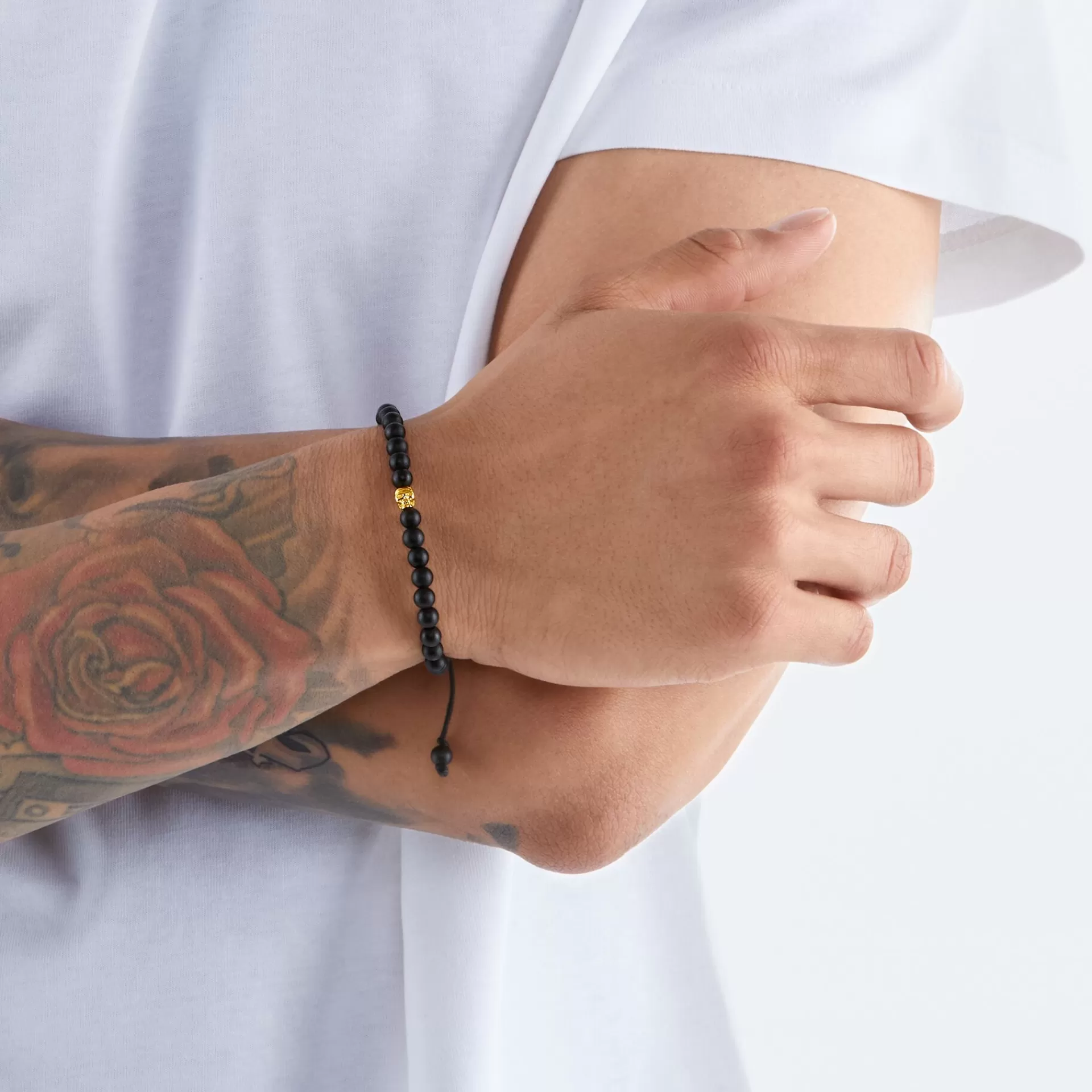 THOMAS SABO Armband | Armband<ARMBAND SVART D&OUML;DSKALLE GULD gult guldfargad, svart