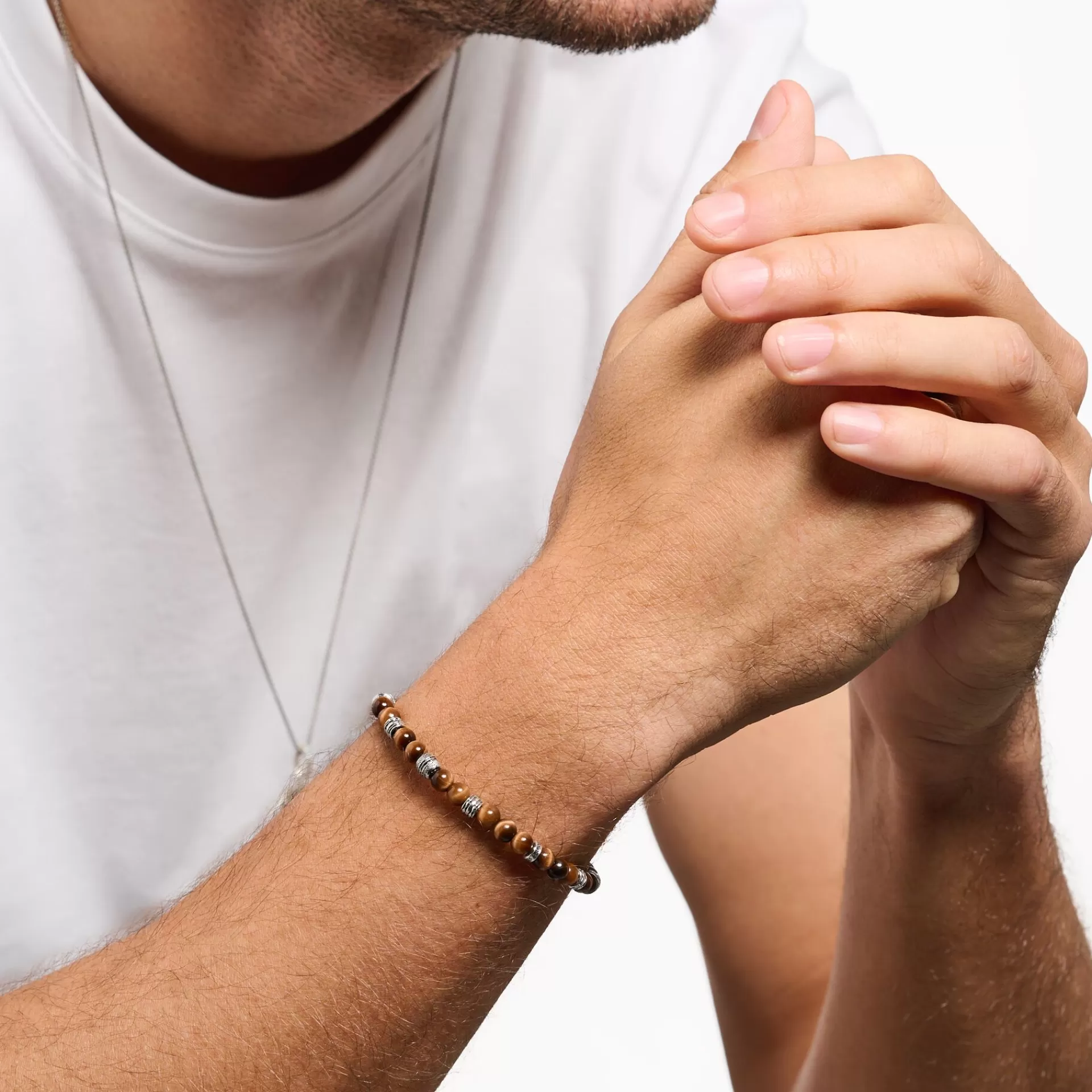 THOMAS SABO Armband | Återvunnet 925 silver<ARMBAND TALISMAN TIGER&OUML;GA silverfargad, brun