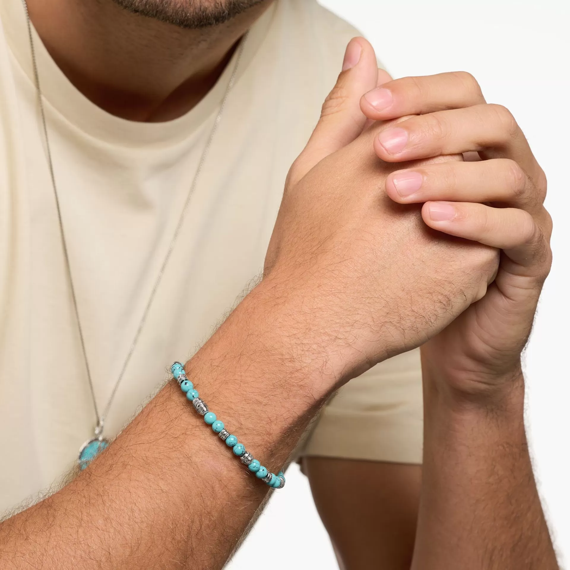 THOMAS SABO Armband | Återvunnet 925 silver<ARMBAND TALISMAN TURKOS silverfargad, turkos