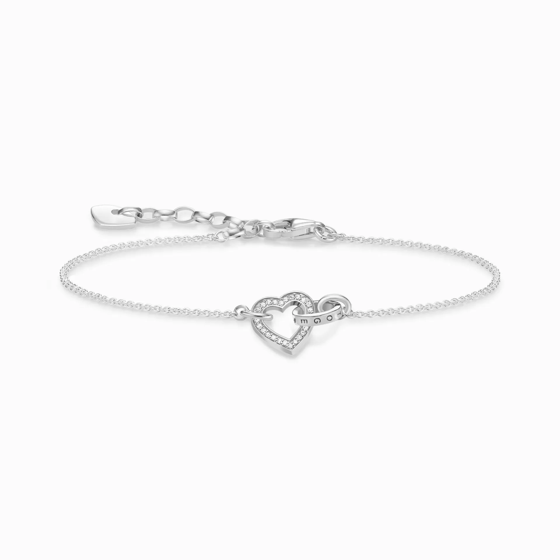 THOMAS SABO Armband | Återvunnet 925 silver<ARMBAND TOGETHER HJ&AUML;RTA LITET silverfargad, vit