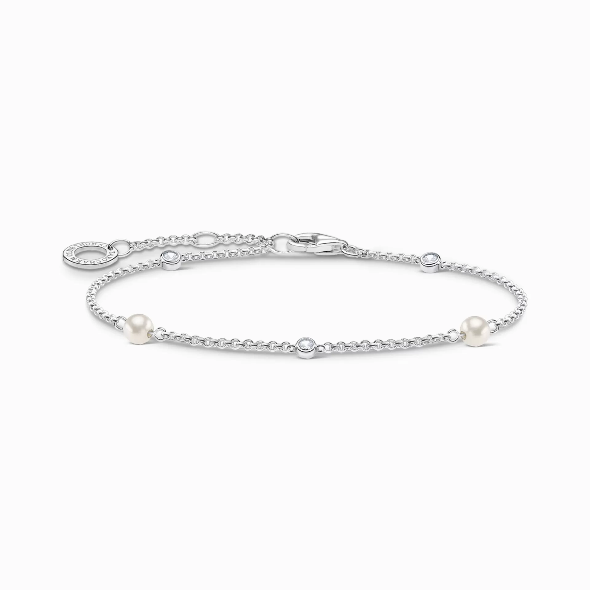 THOMAS SABO Armband | Återvunnet 925 silver<ARMBAND VITA STENAR silverfargad, vit