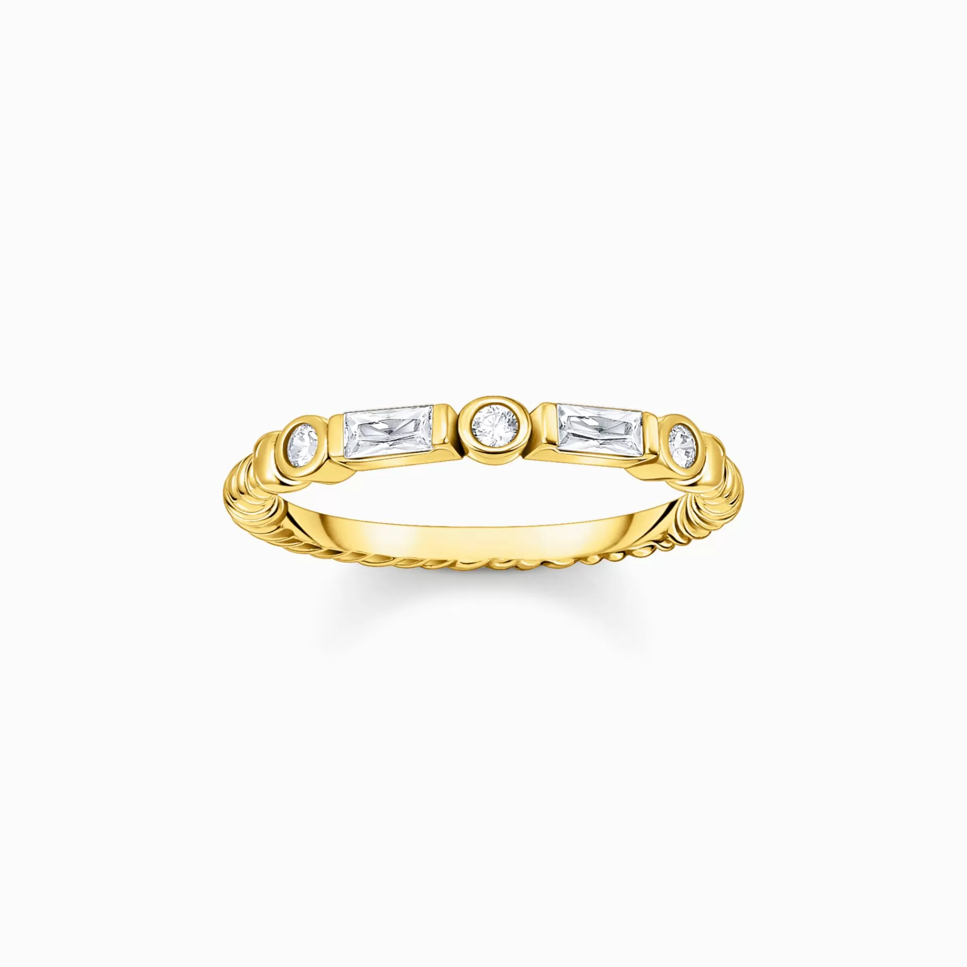 THOMAS SABO Ringar<BANDRING REP MED VITA STENAR GULDPL&AUML;TERAD gult guldfargad, vit, röd