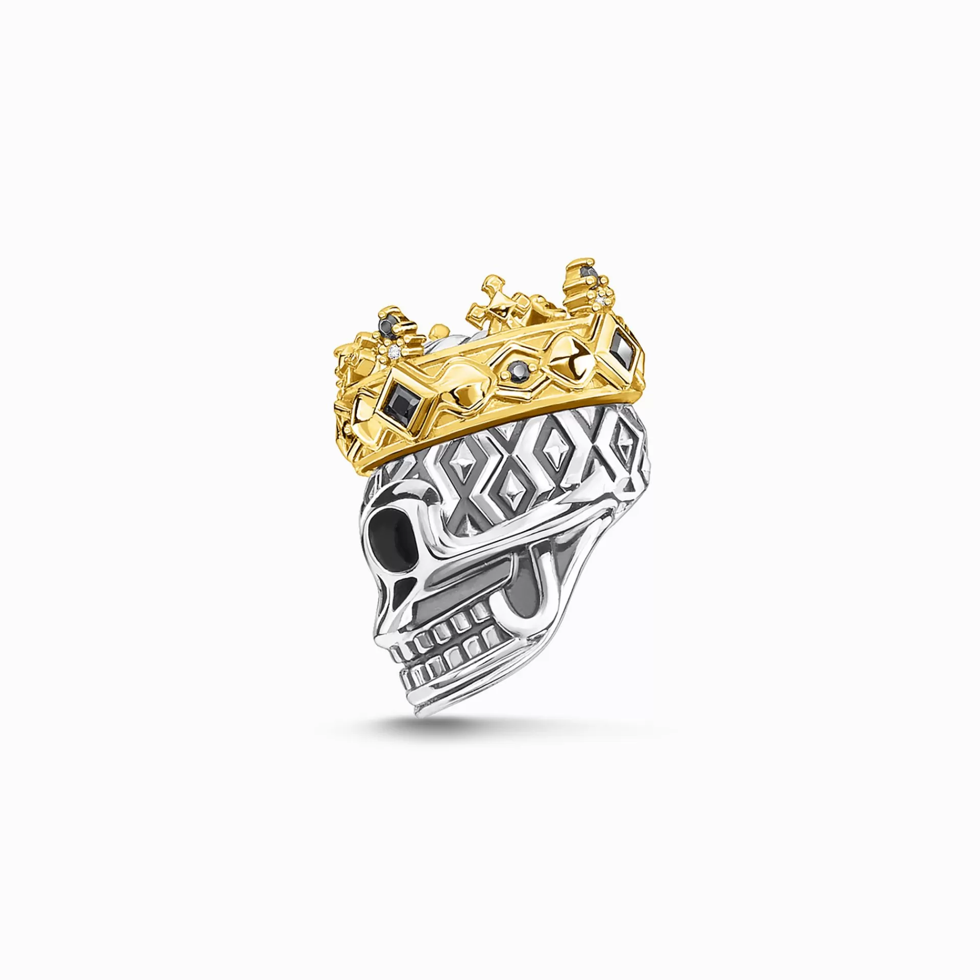 THOMAS SABO Beads | Återvunnet 925 silver<BEAD D&OUML;DSKALLE KRONA silverfargad, gult guldfargad, svart
