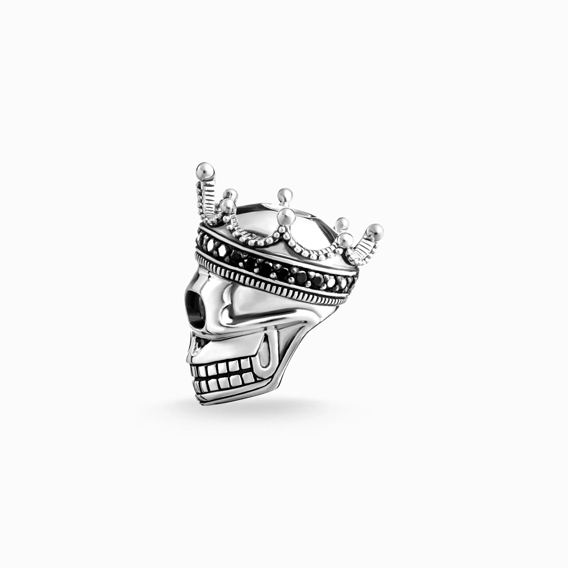 THOMAS SABO Beads | Återvunnet 925 silver<BEAD D&OUML;DSKALLEKUNG svart, silverfargad