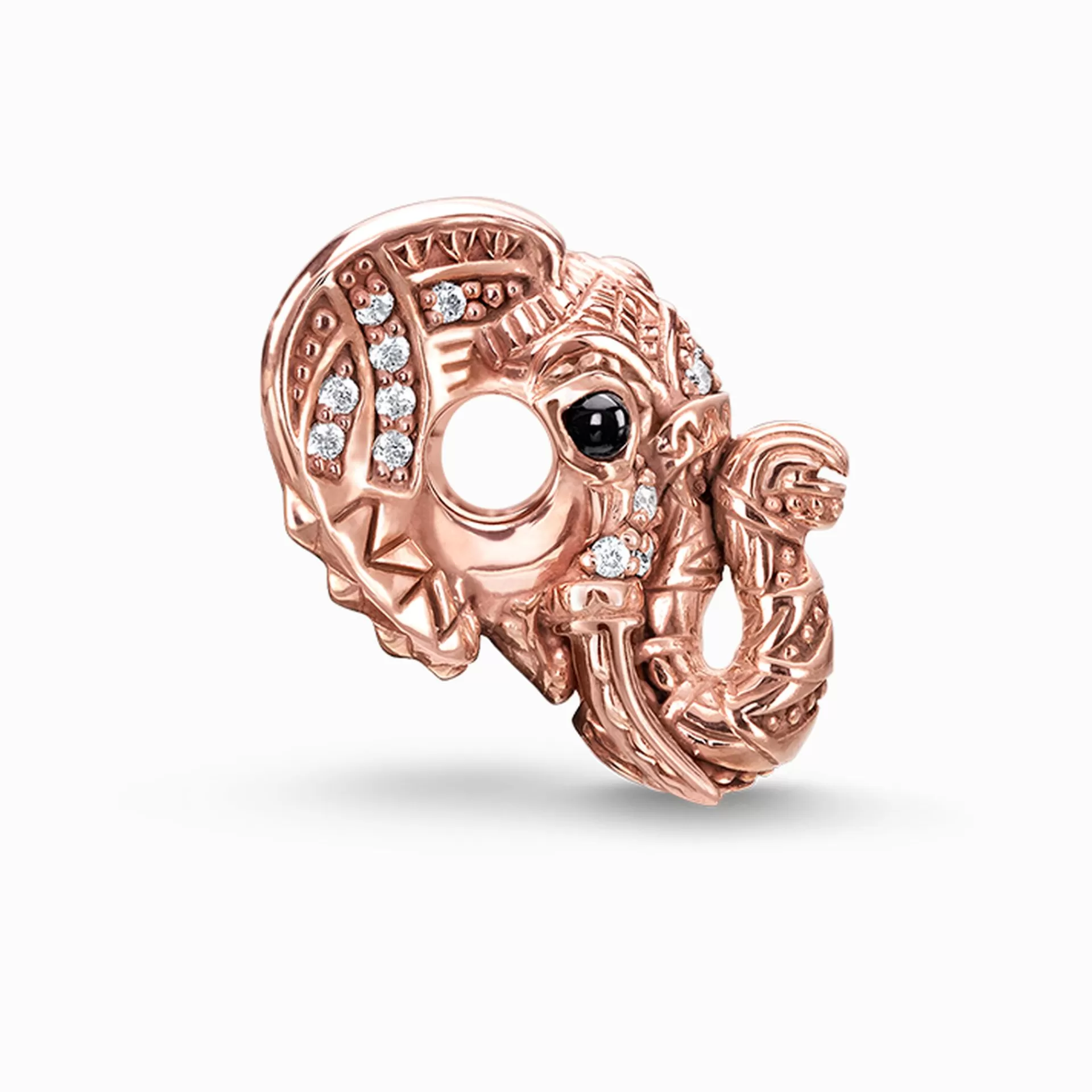 THOMAS SABO Beads | 18K roséguldplätering<BEAD ELEFANT roséguldfargad, svart, vit