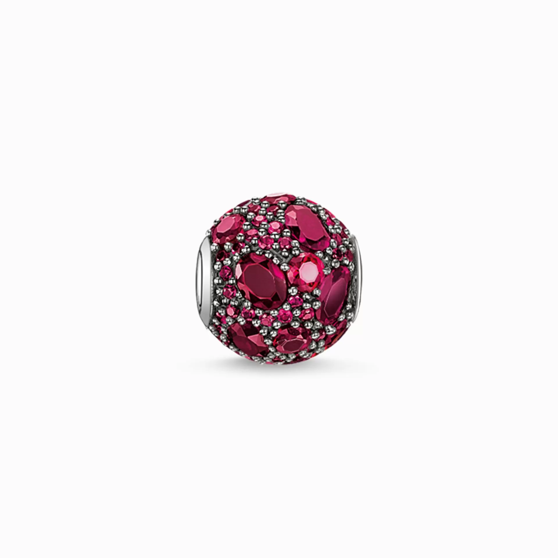 THOMAS SABO Beads | Återvunnet 925 silver<BEAD R&OUML;D ELD röd, silverfargad