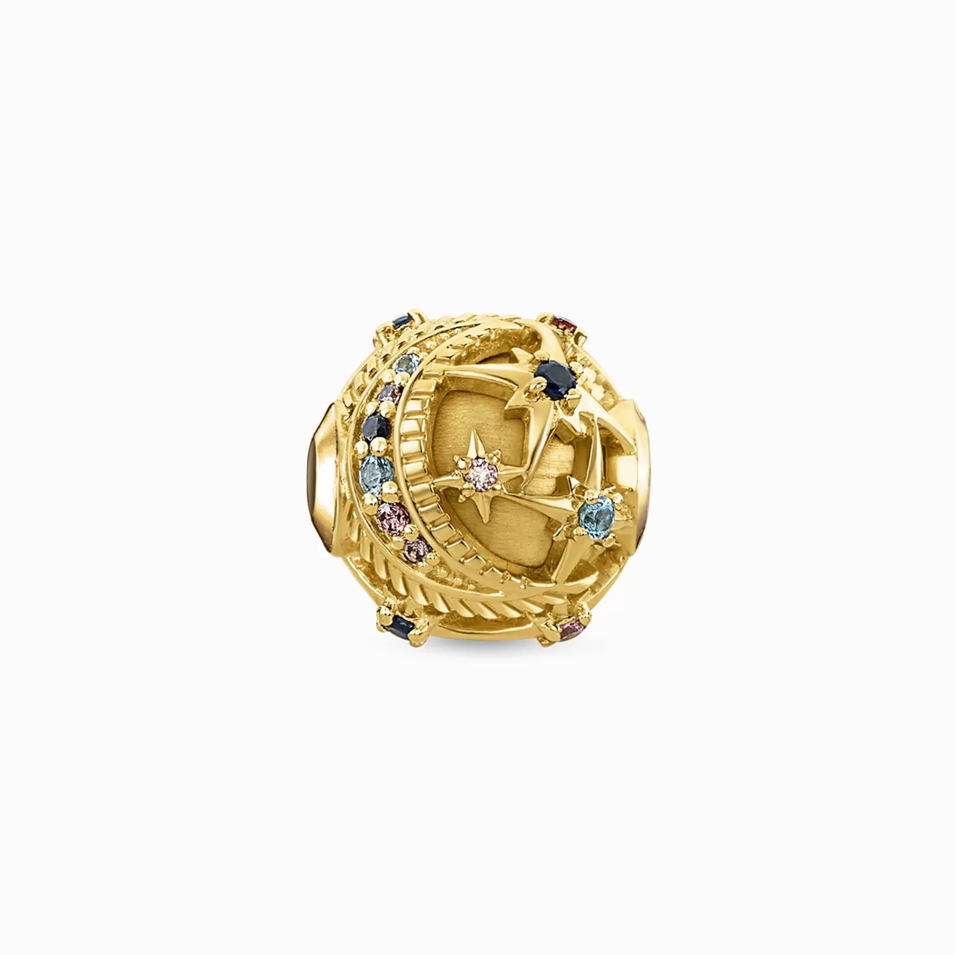 THOMAS SABO Beads | 18K plätering<BEAD ROYALTY STJ&AUML;RNA GULD blå, brun, gult guldfargad, rosa