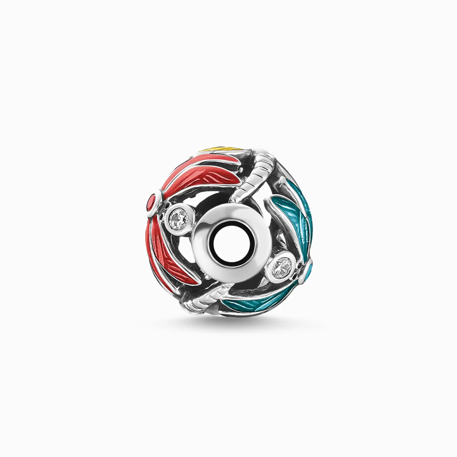 THOMAS SABO Beads | Återvunnet 925 silver<BEAD SL&AUML;NDA grön, orange, rosa, röd, turkos, silverfargad