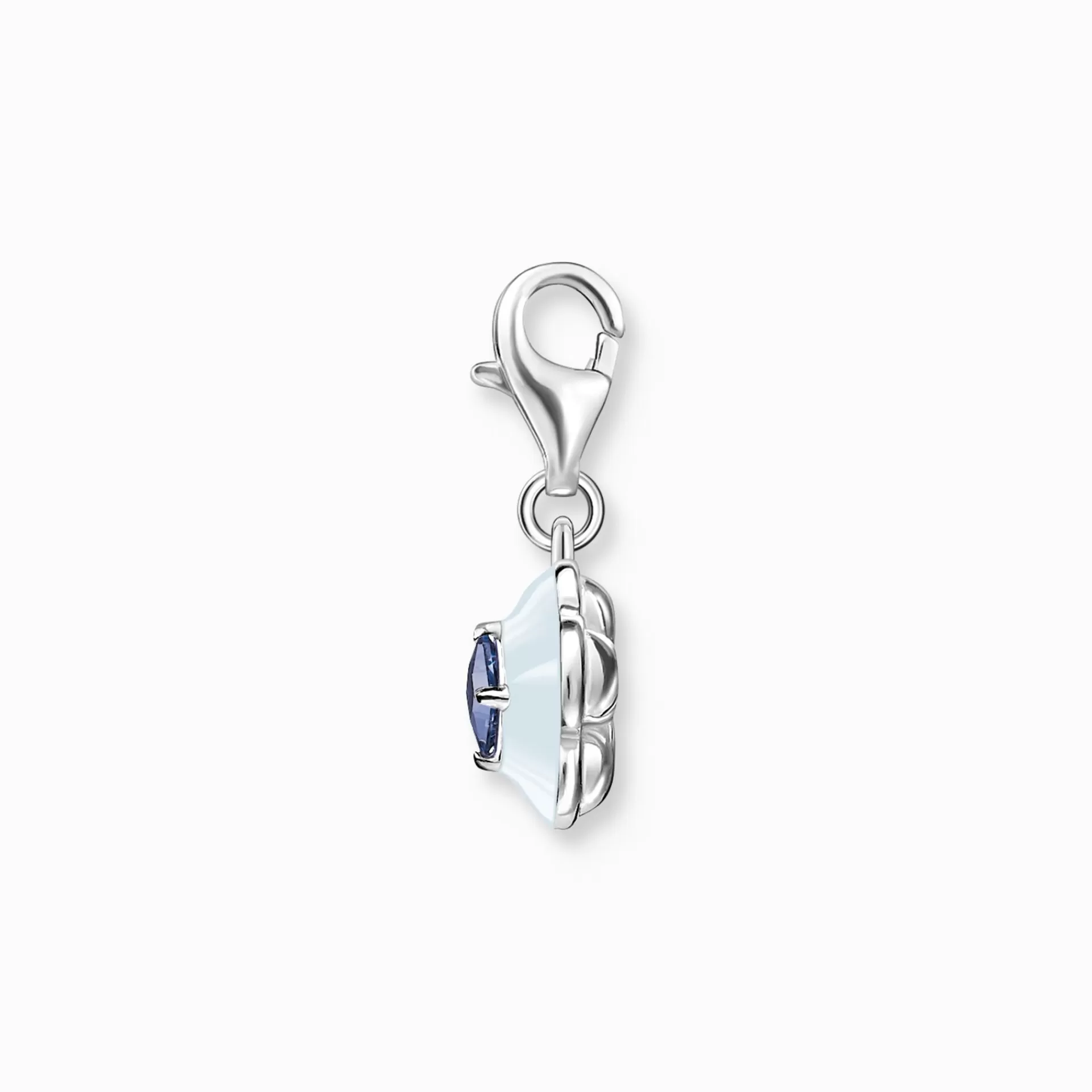 THOMAS SABO Charms | Charms<CHARM-H&AUML;NGSMYCKE BLOMMA MED BL&ARING; STEN SILVER silverfargad, ljusblå, mörkblå