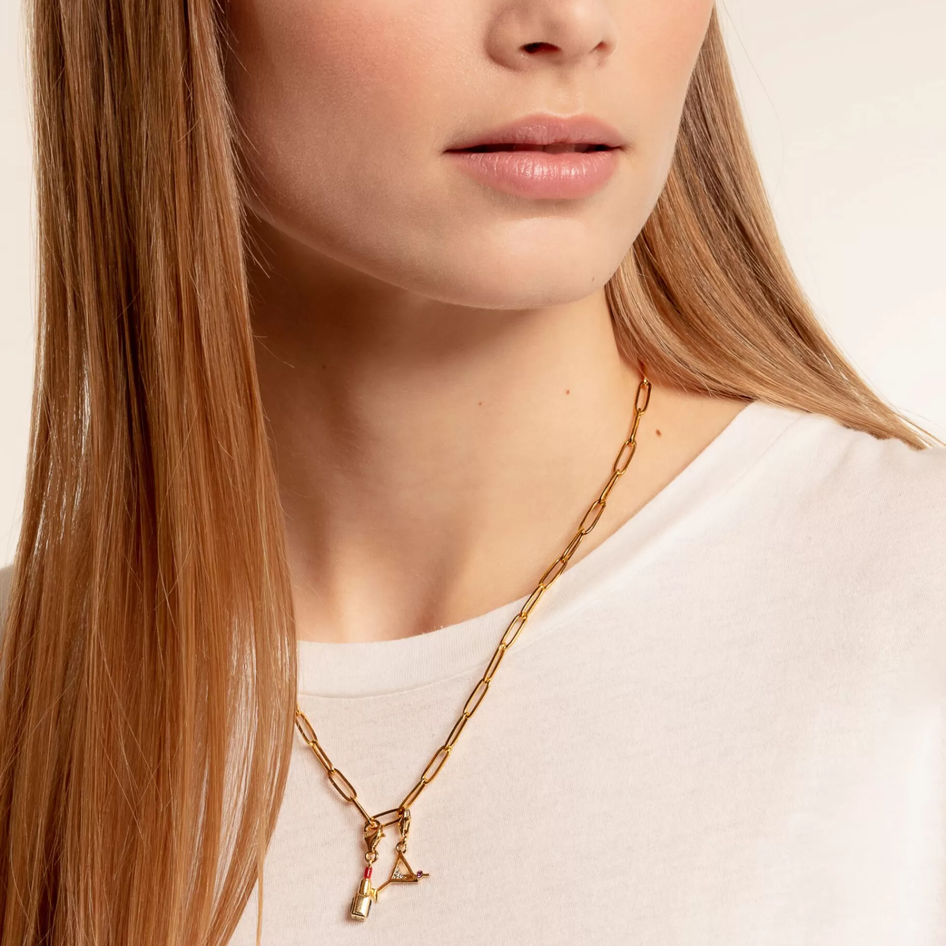 THOMAS SABO Charms | Charms<CHARM-H&AUML;NGSMYCKE COCKTAIL gult guldfargad, röd, vit