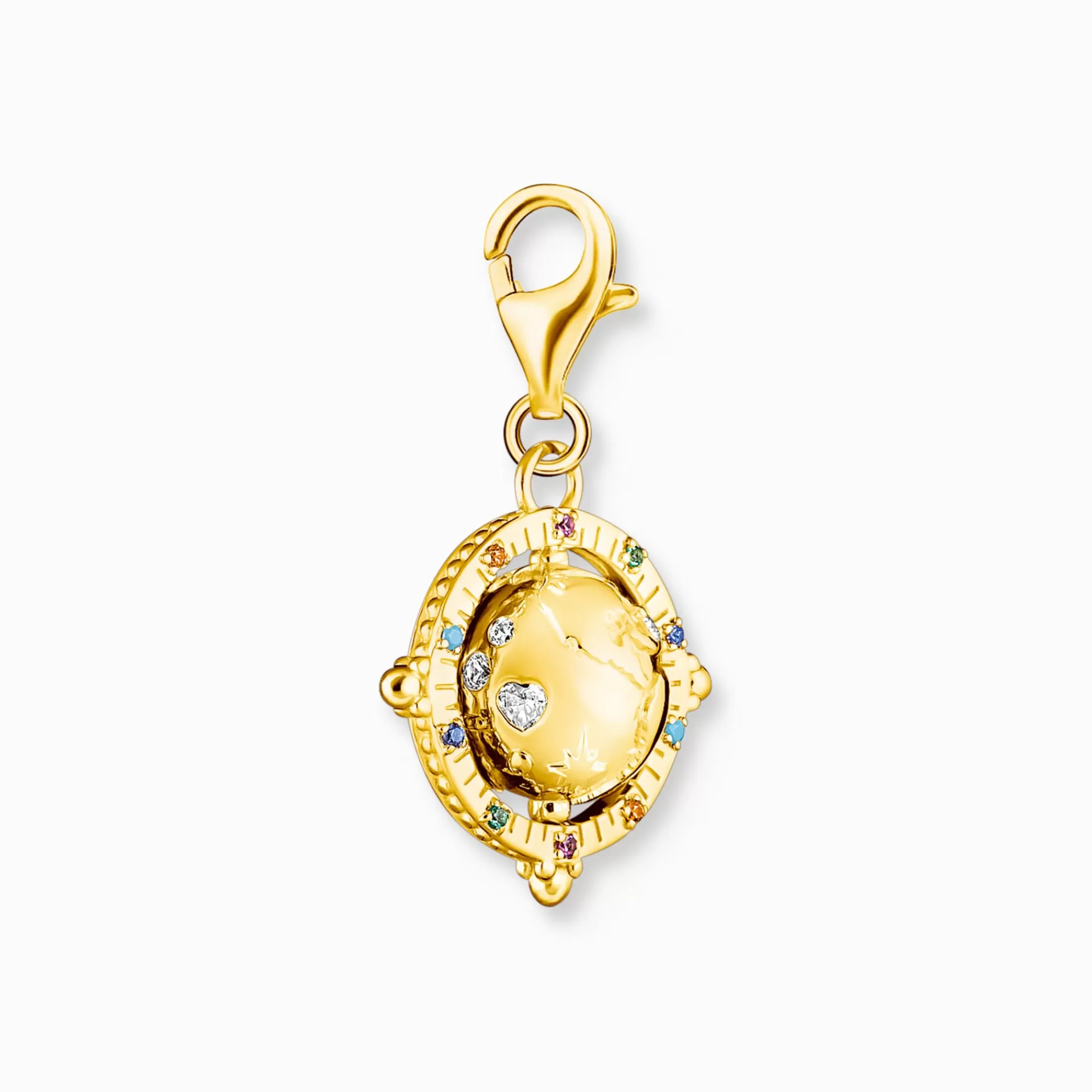 THOMAS SABO Charms | Charms<CHARM-H&AUML;NGSMYCKE F&AUML;RGGLAD JORDGLOB GULDPL&AUML;TERAD gult guldfargad, turkos, röd, orange, grön, blå, vit