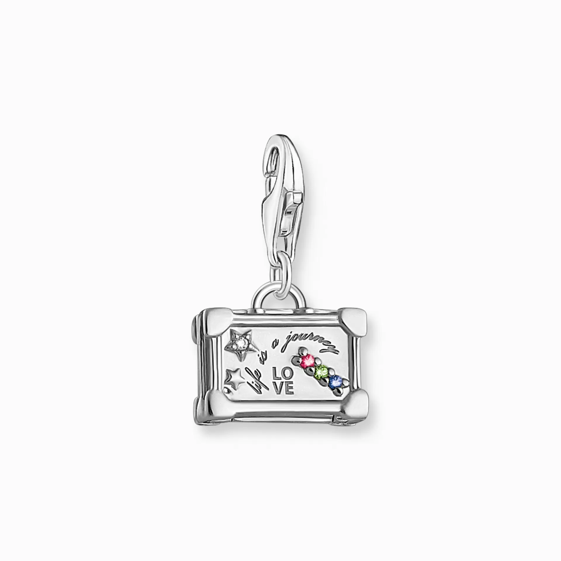 THOMAS SABO Charms | Charms<CHARM-H&AUML;NGSMYCKE F&AUML;RGGLAD VINTAGE RESV&AUML;SKAN SILVER silverfargad, röd, grön, mörkblå, vit