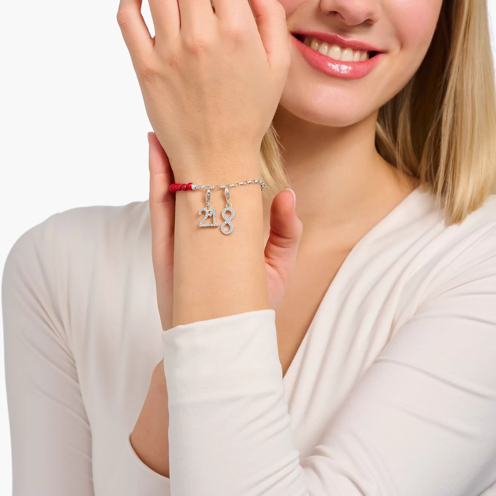 THOMAS SABO Charms | Charms<CHARM-H&AUML;NGSMYCKE INFINITY MED ZIRKONIA SILVER silverfargad, vit