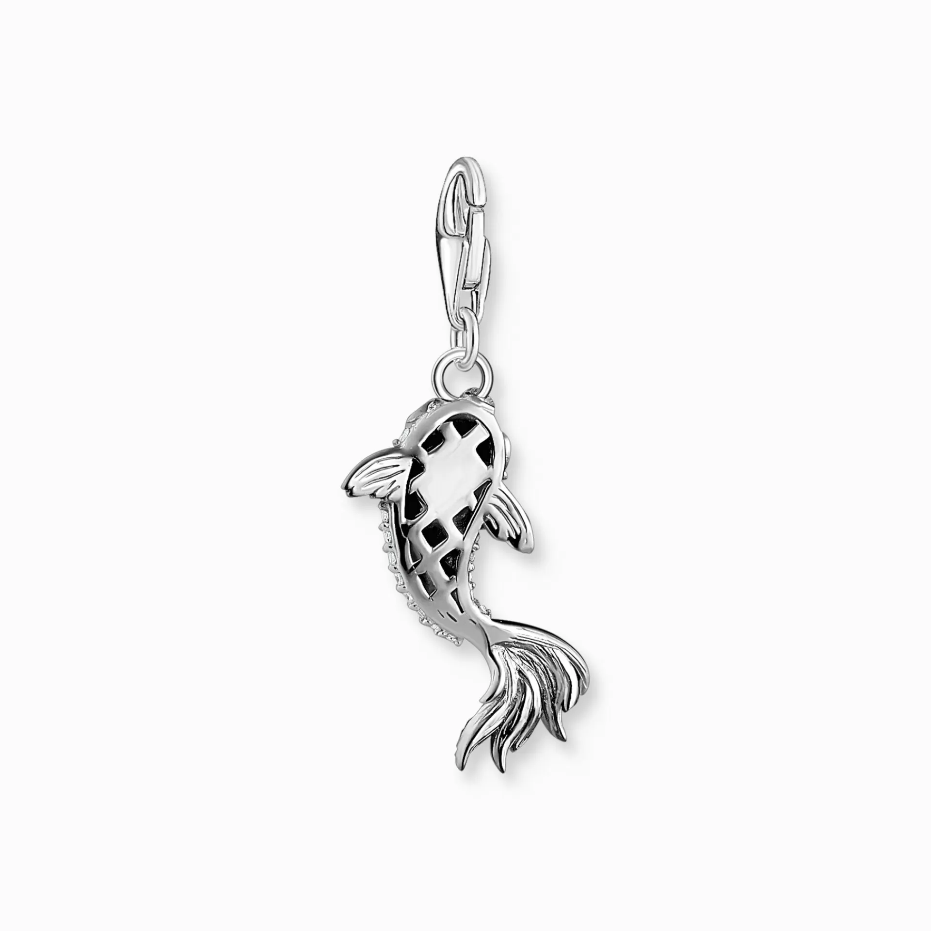 THOMAS SABO Charms | Charms<CHARM-H&AUML;NGSMYCKE KOI MED ZIRKONIA STENAR SILVER silverfargad, svart, vit
