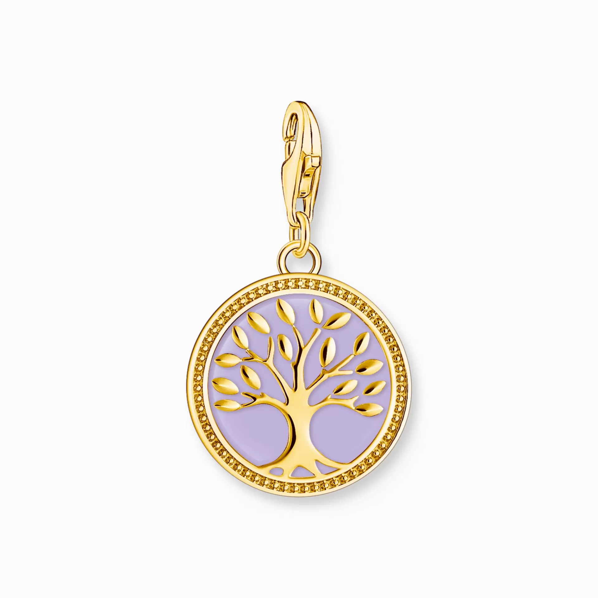 THOMAS SABO Charms | Charms<CHARM-H&AUML;NGSMYCKE LIVETS TR&AUML;D MED LILA KALLEMALJ PL&AUML;TERAD gult guldfargad, violett