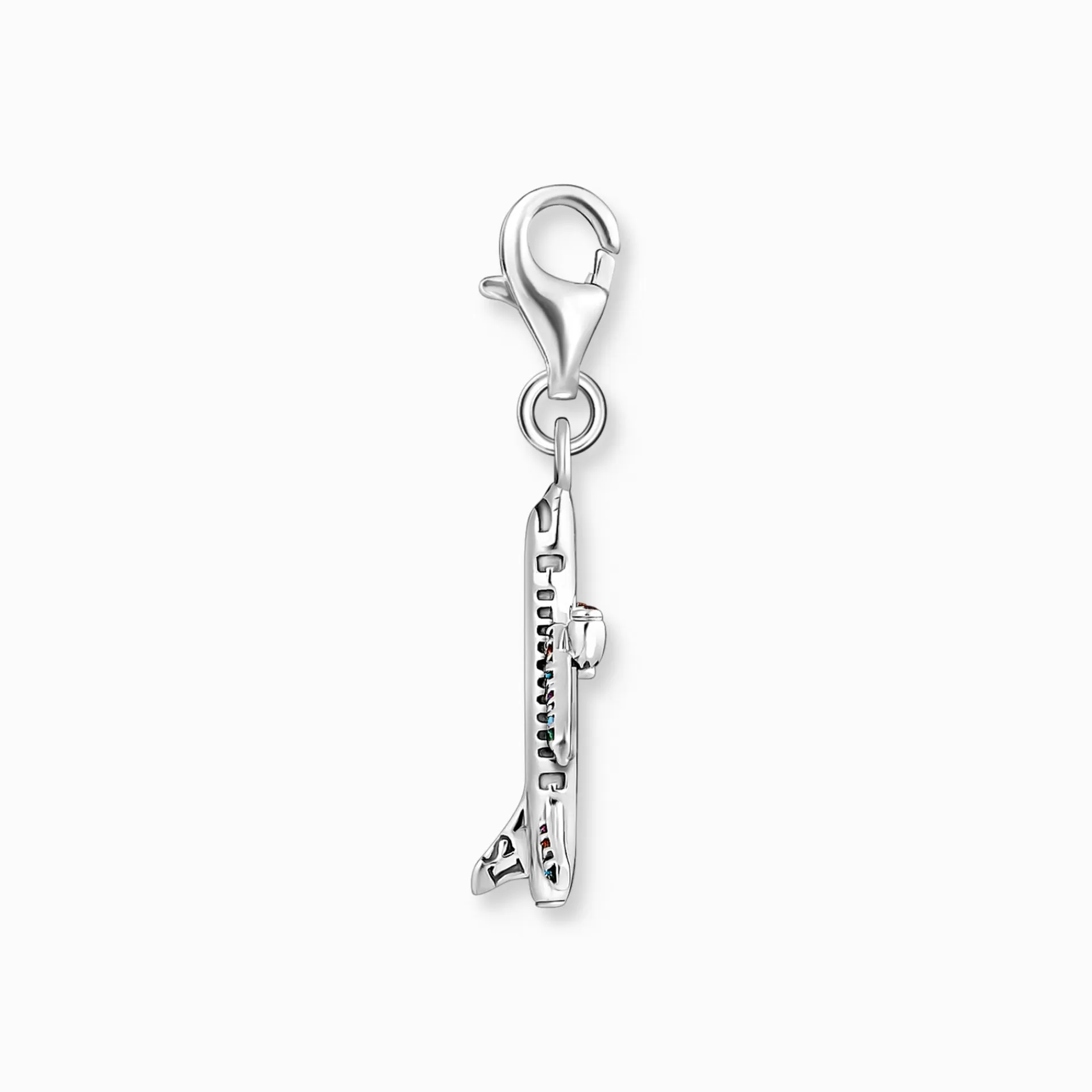 THOMAS SABO Charms | Charms<CHARM-H&AUML;NGSMYCKE MED F&AUML;RGGLAD FLYGPLAN SILVER silverfargad, ljusblå, röd, turkos, grön, orange