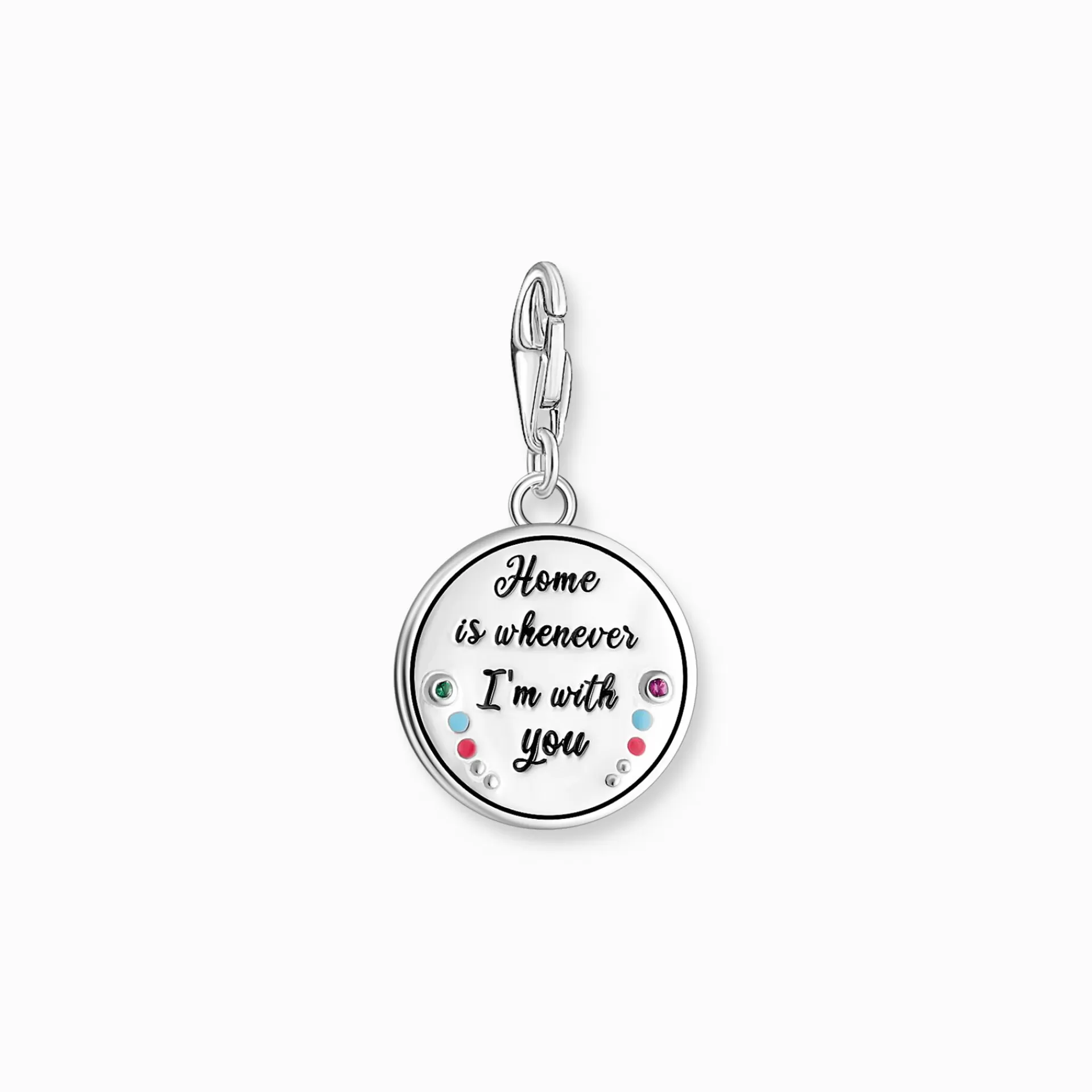 THOMAS SABO Charms | Charms<CHARM-H&AUML;NGSMYCKE MED IGLOO, GRAVYR OCH STENDEKOR, SILVER silverfargad, vit, orange, grön, röd, blå, rosa