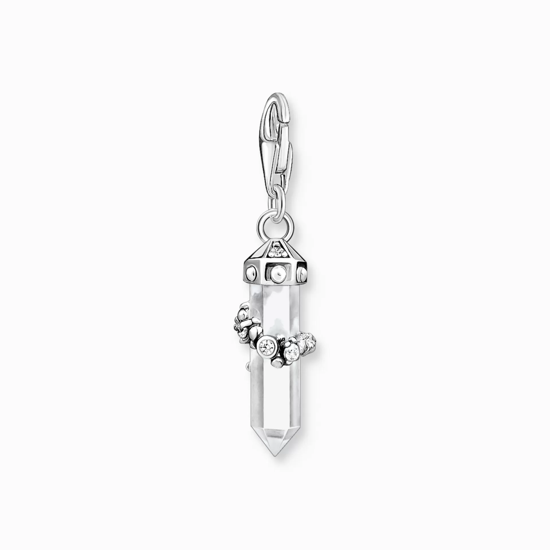 THOMAS SABO Charms | Charms<CHARM-H&AUML;NGSMYCKE MJ&OUML;LKKVARTS SILVER silverfargad, vit
