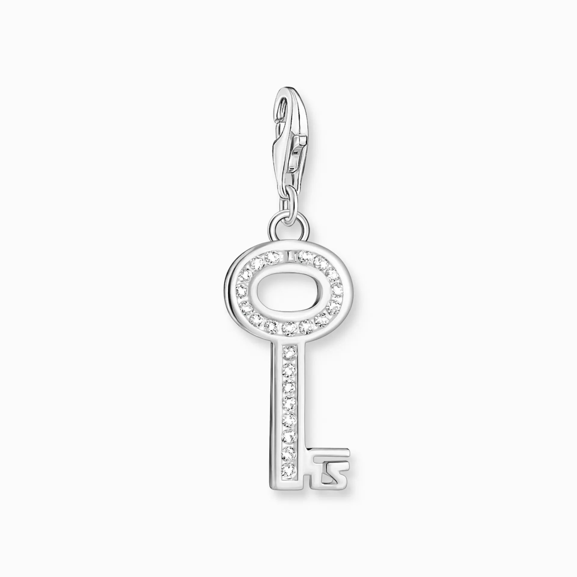 THOMAS SABO Charms | Charms<CHARM-H&AUML;NGSMYCKE NYCKEL VIT STENAR SILVER silverfargad, vit