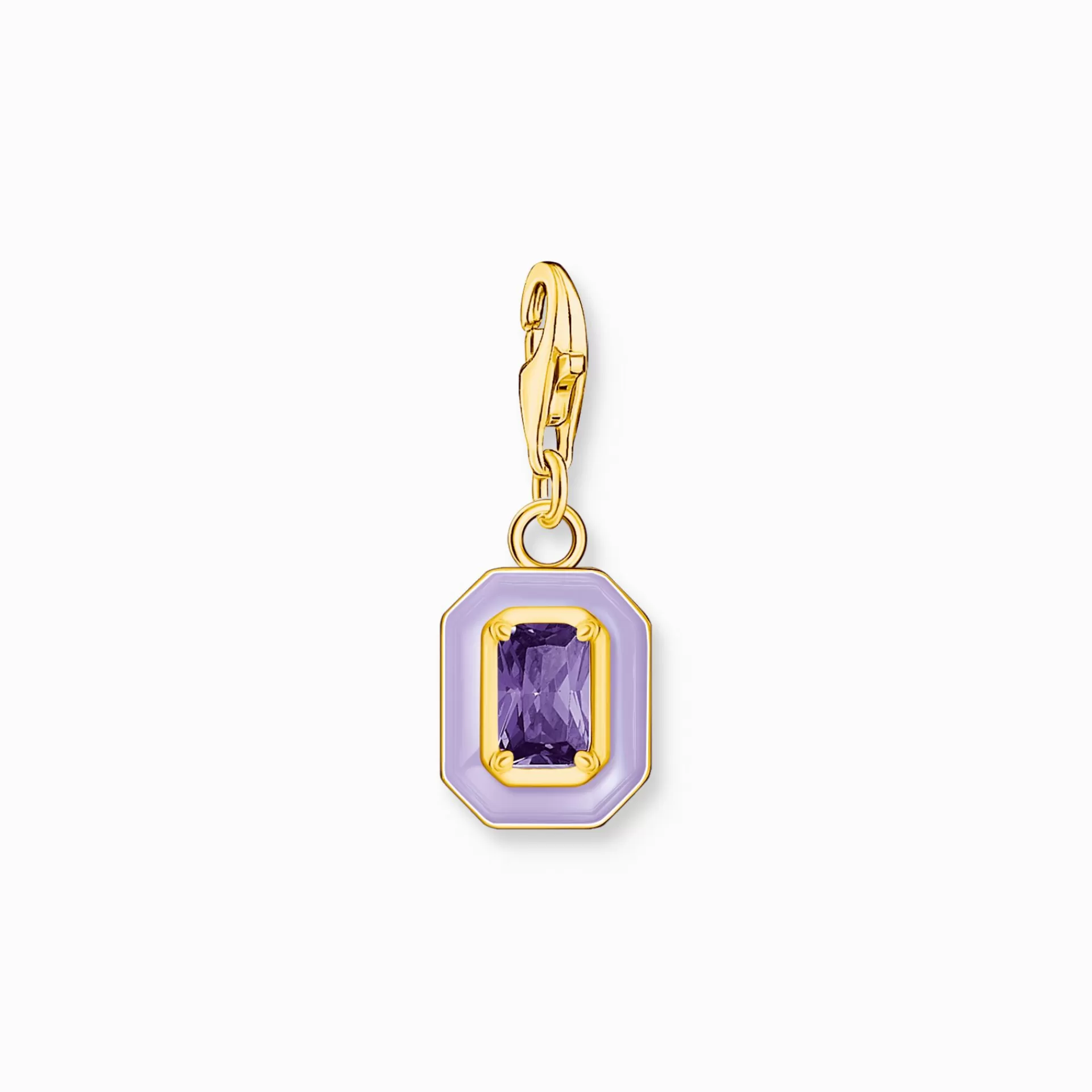 THOMAS SABO Charms | Charms<CHARM-H&AUML;NGSMYCKE OKTAGON MED LILA STEN OCH KALL EMALJ PL&AUML;TERAD gult guldfargad, violett
