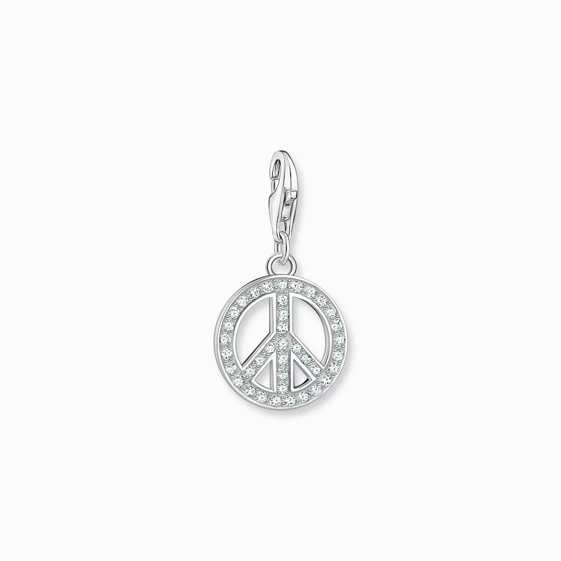 THOMAS SABO Charms | Charms<CHARM-H&AUML;NGSMYCKE PEACE SILVER vit