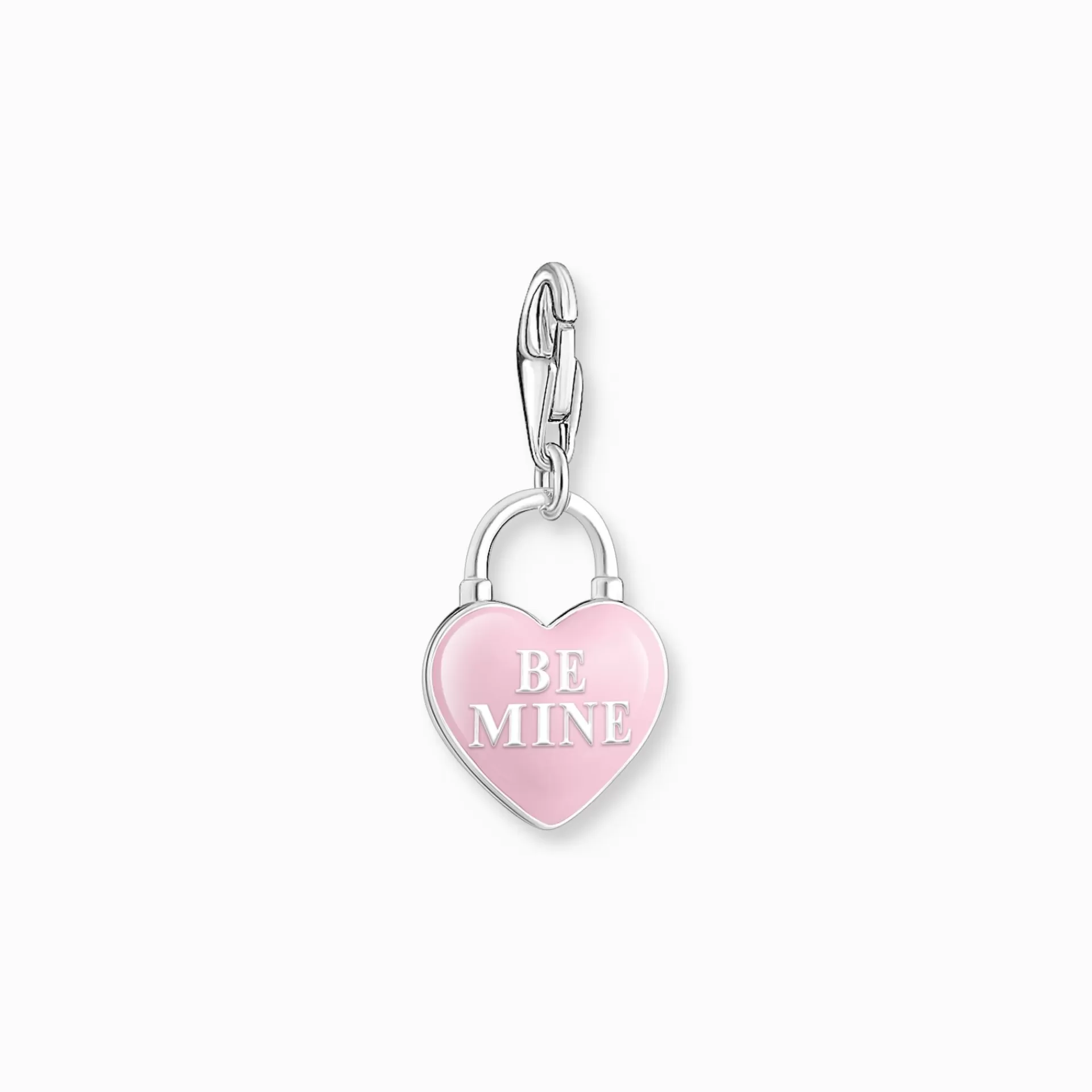 THOMAS SABO Charms | Charms<CHARM-H&AUML;NGSMYCKE ROSA HJ&AUML;RTL&ARING;S, SILVER rosa, silverfargad, vit