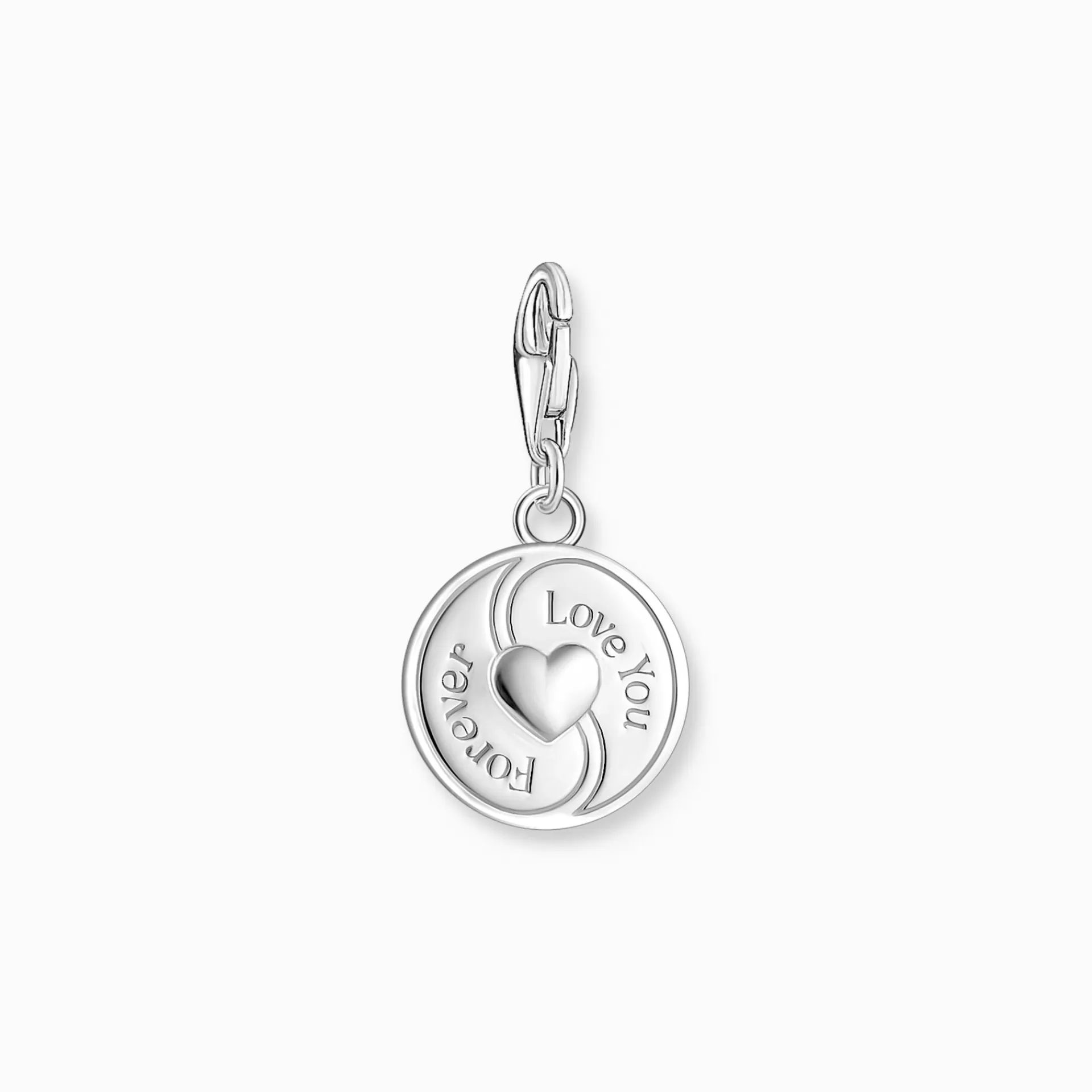 THOMAS SABO Charms | Charms<CHARM-H&AUML;NGSMYCKE ROSA YIN  YANG MED STENAR SILVER silverfargad, rosa, vit
