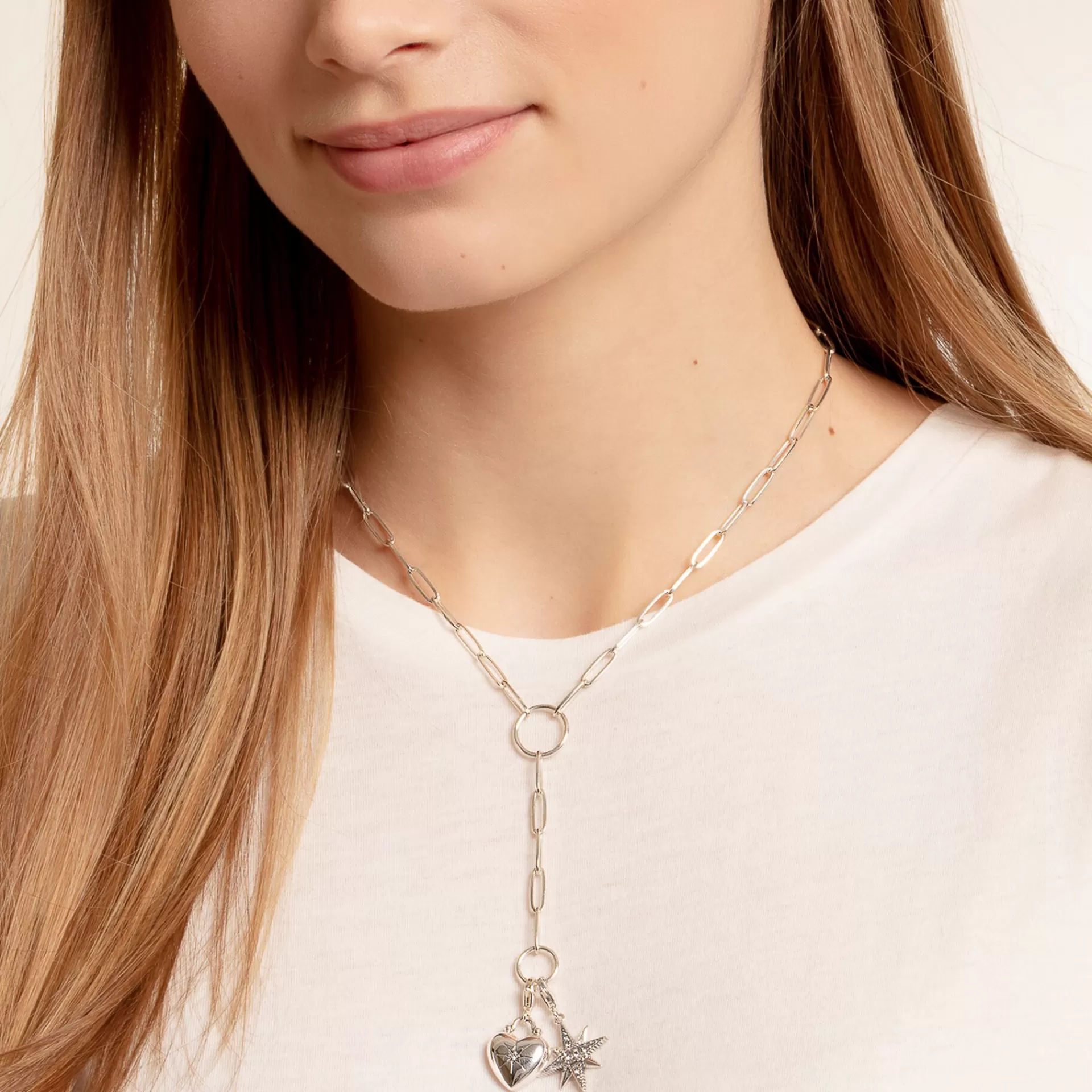THOMAS SABO Charms | Charms<CHARM-H&AUML;NGSMYCKE ROYALTY STJ&AUML;RNA silverfargad, vit