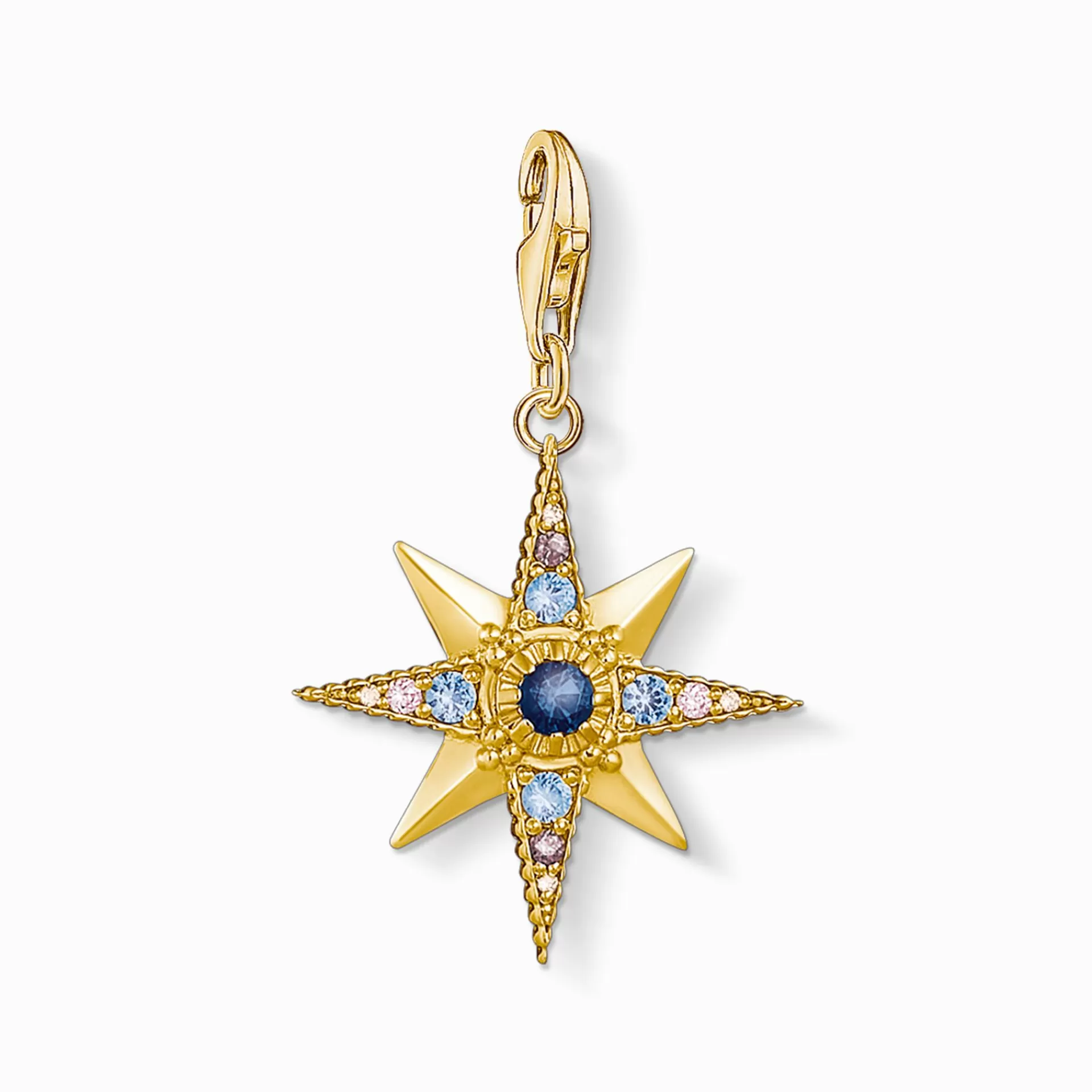 THOMAS SABO Charms | Charms<CHARM-H&AUML;NGSMYCKE ROYALTY STJ&AUML;RNA blå, brun, champagnefargad, gult guldfargad, rosa