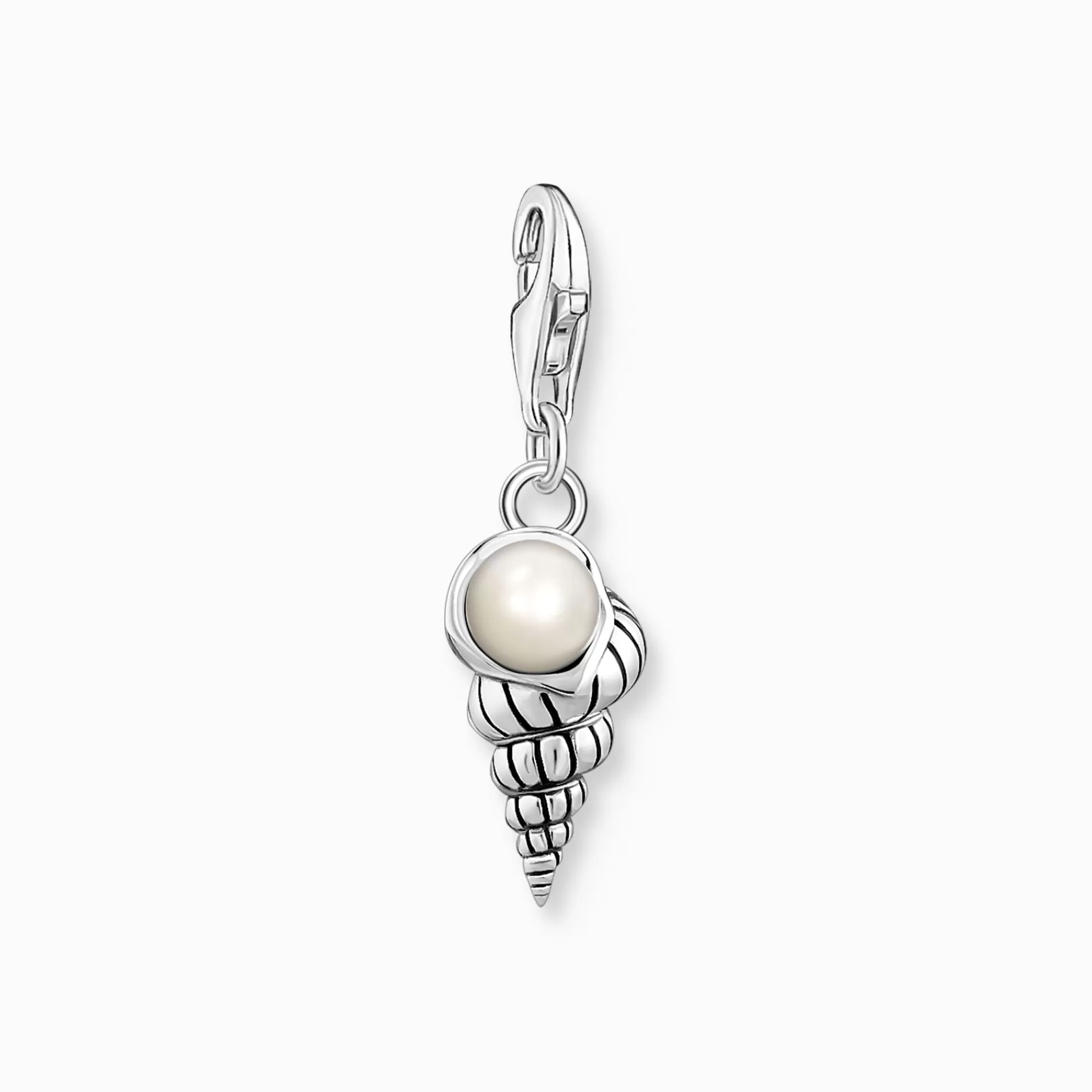 THOMAS SABO Charms | Charms<CHARM-H&AUML;NGSMYCKE SKAL MED P&AUML;RLA SILVER silverfargad, vit