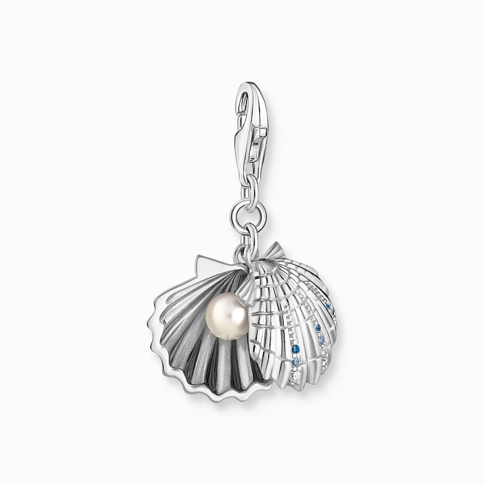 THOMAS SABO Charms | Charms<CHARM-H&AUML;NGSMYCKE SKAL SILVER silverfargad, vit, blå, ljusblå