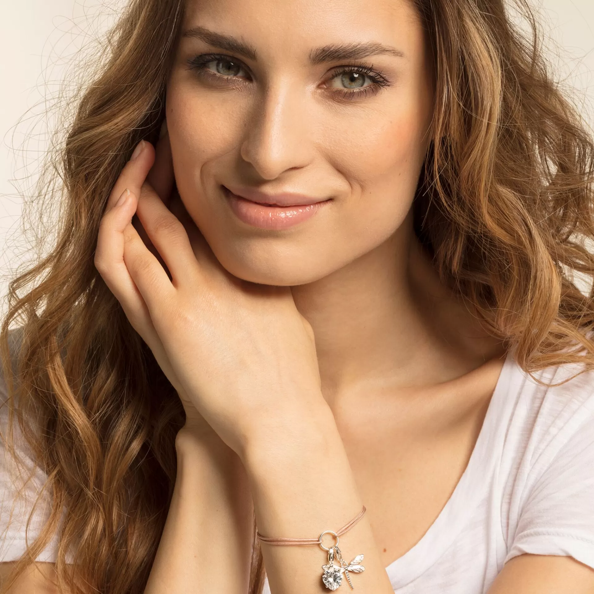 THOMAS SABO Charms | Charms<CHARM-H&AUML;NGSMYCKE SL&AUML;NDA beige, rosa, silverfargad, vit