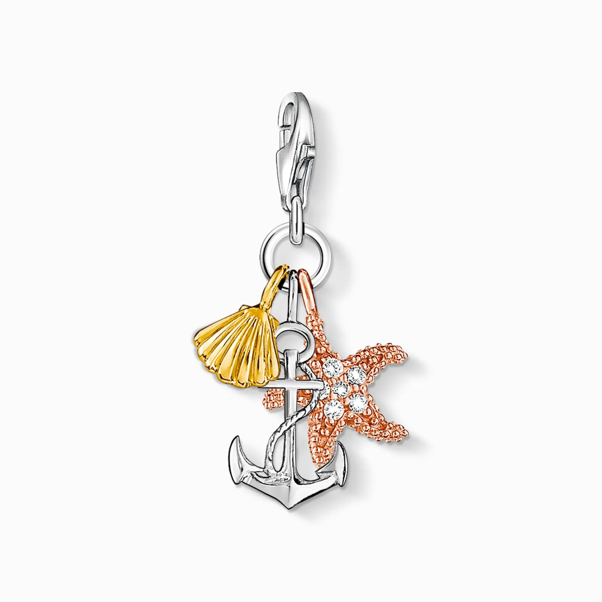 THOMAS SABO Charms | Charms<CHARM-H&AUML;NGSMYCKE SOMMAR / STRAND gult guldfargad, roséguldfargad, silverfargad, vit