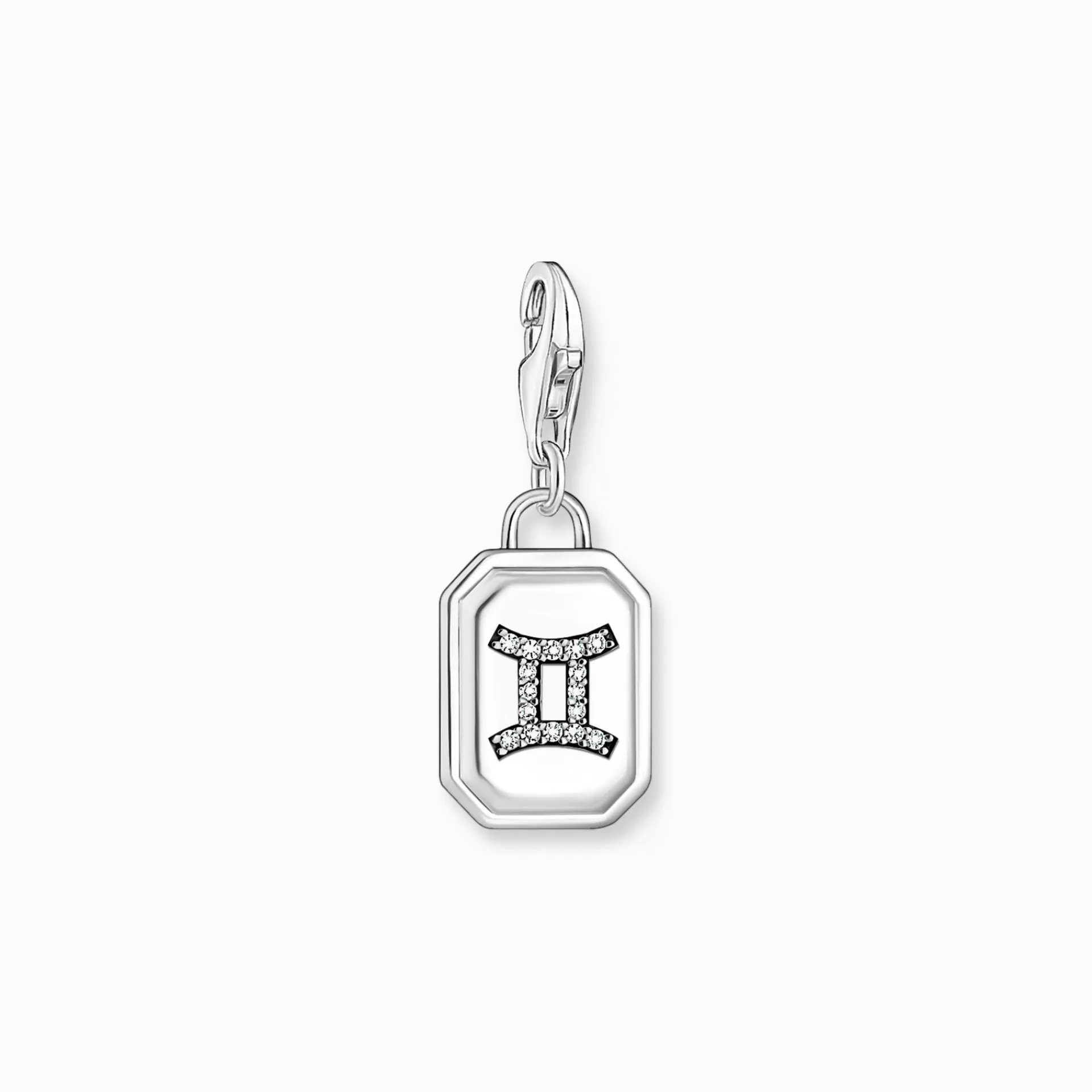 THOMAS SABO Charms | Charms<CHARM-H&AUML;NGSMYCKE STJ&AUML;RNTECKNET TVILLINGARNA MED STENAR, SILVER silverfargad, vit